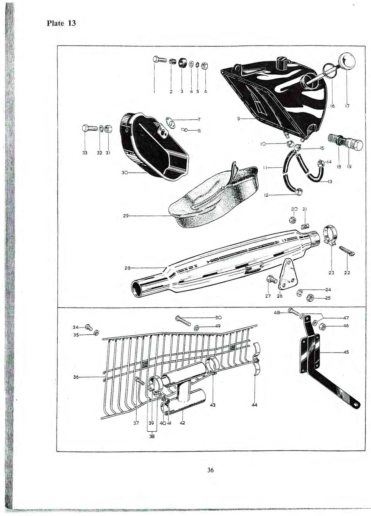BSA "T" bolt, silencer clip (1/4" British Standard Fine)