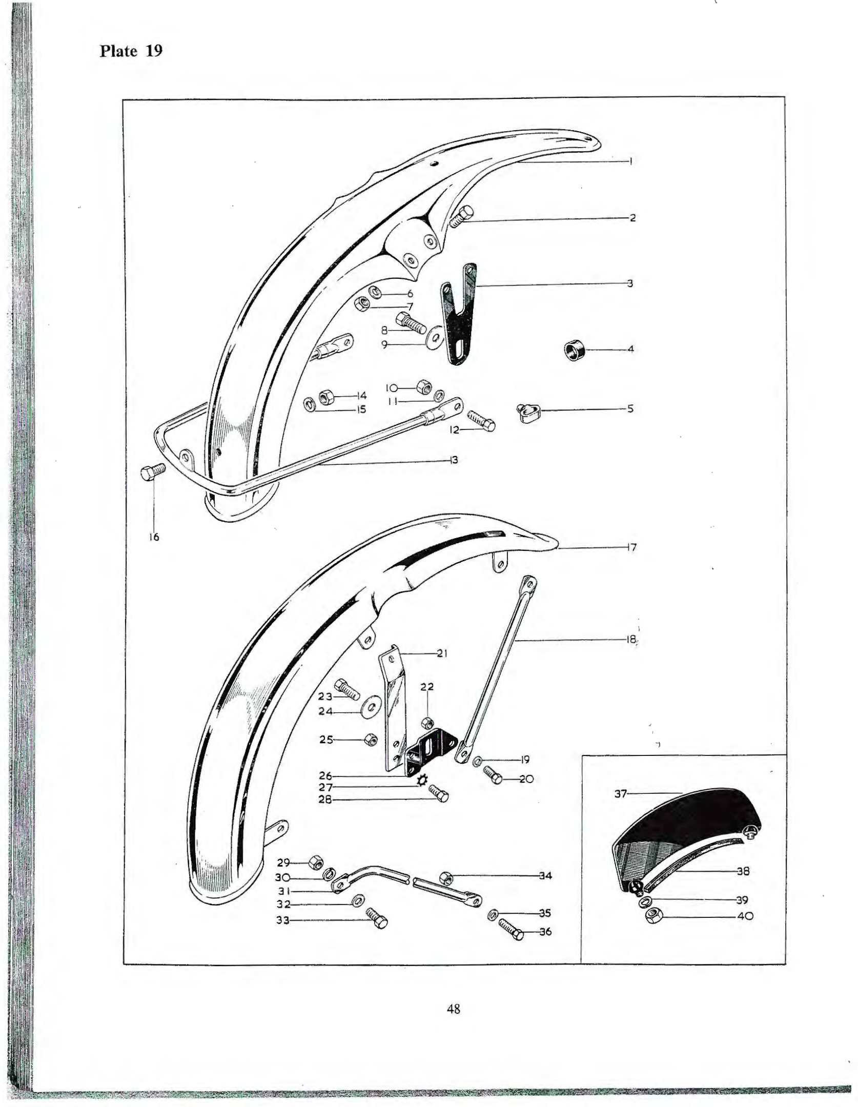 BSA Bracket, mudguard to fork