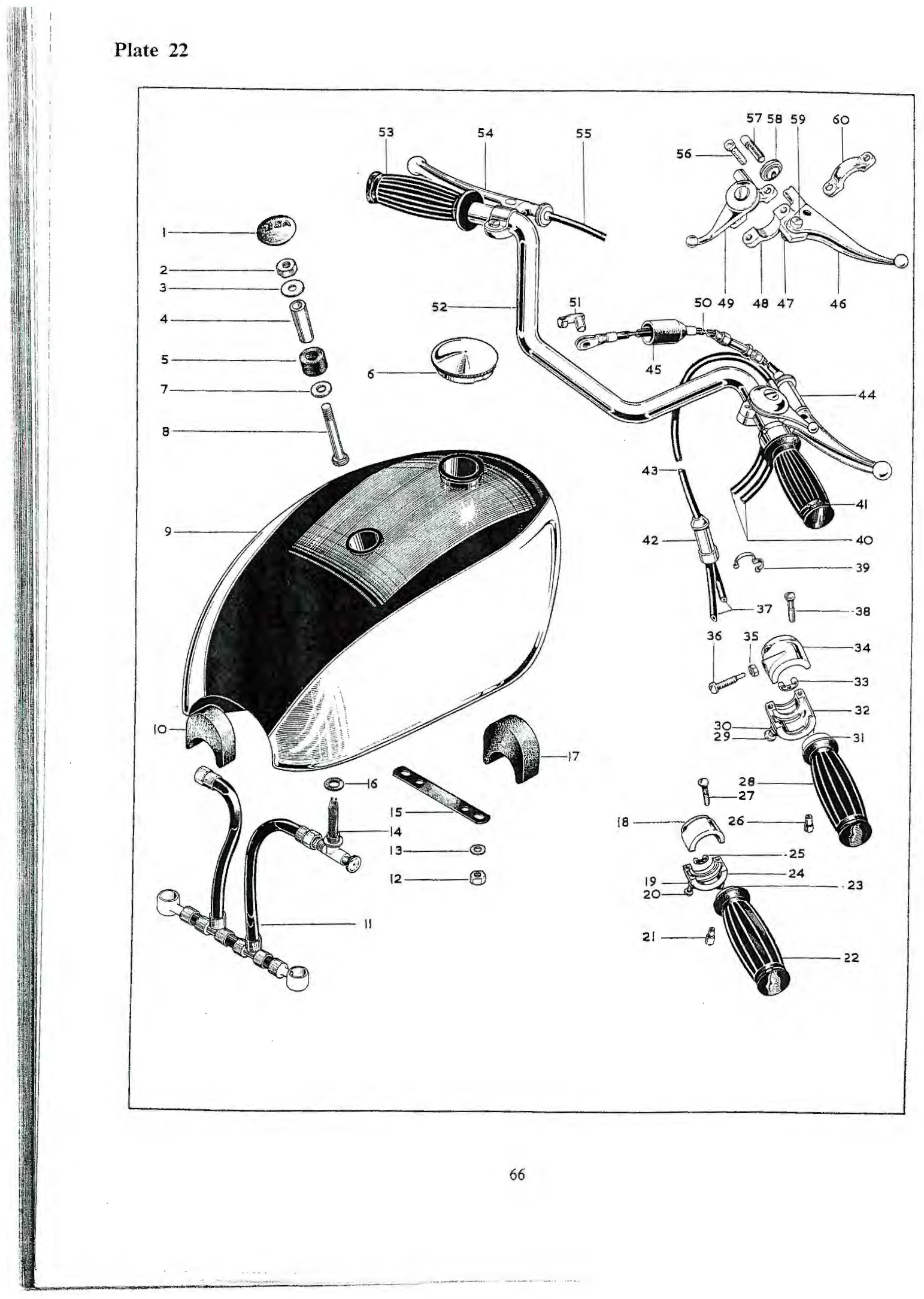 BSA Throttle control cable