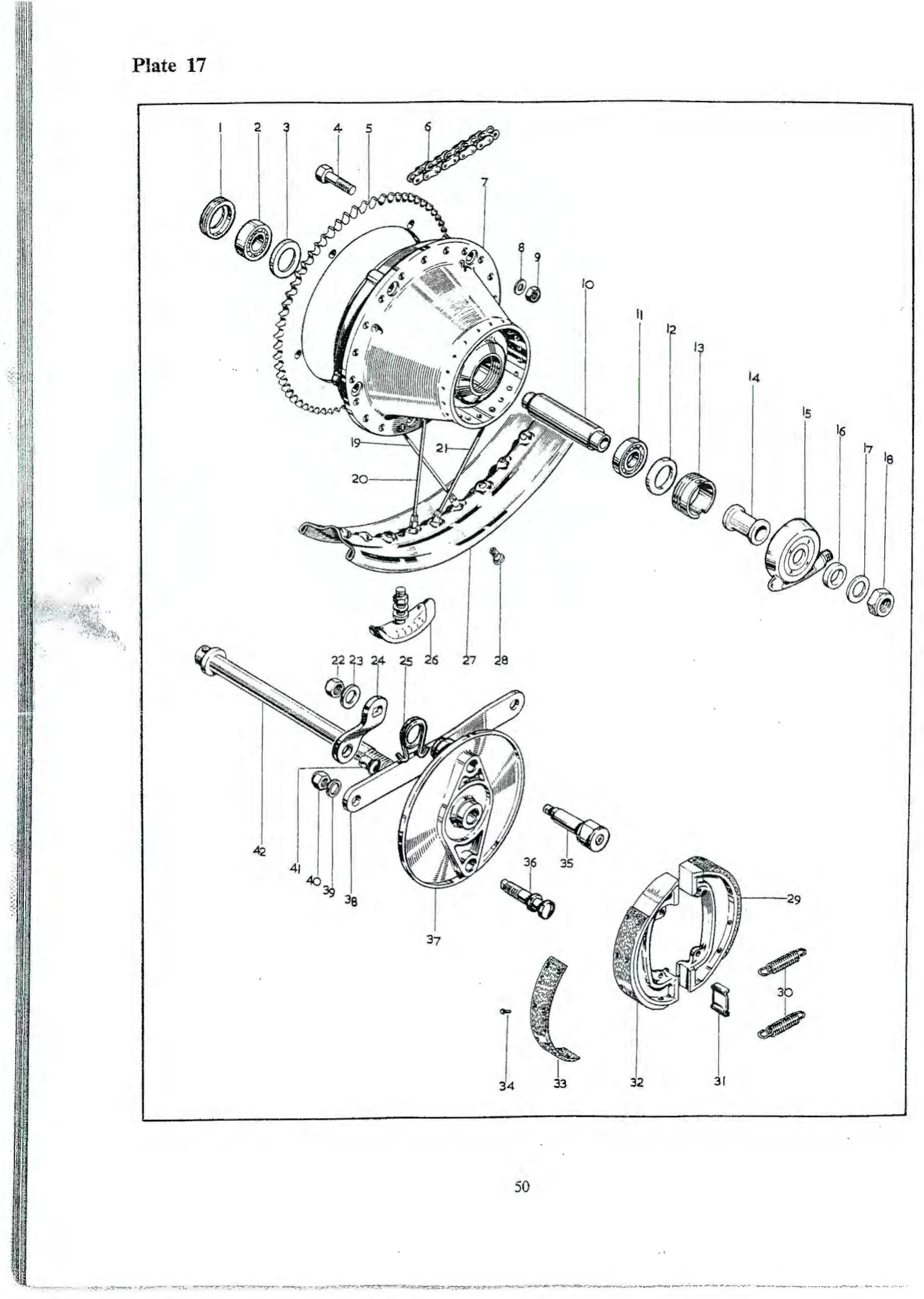 Return spring (brake lever)