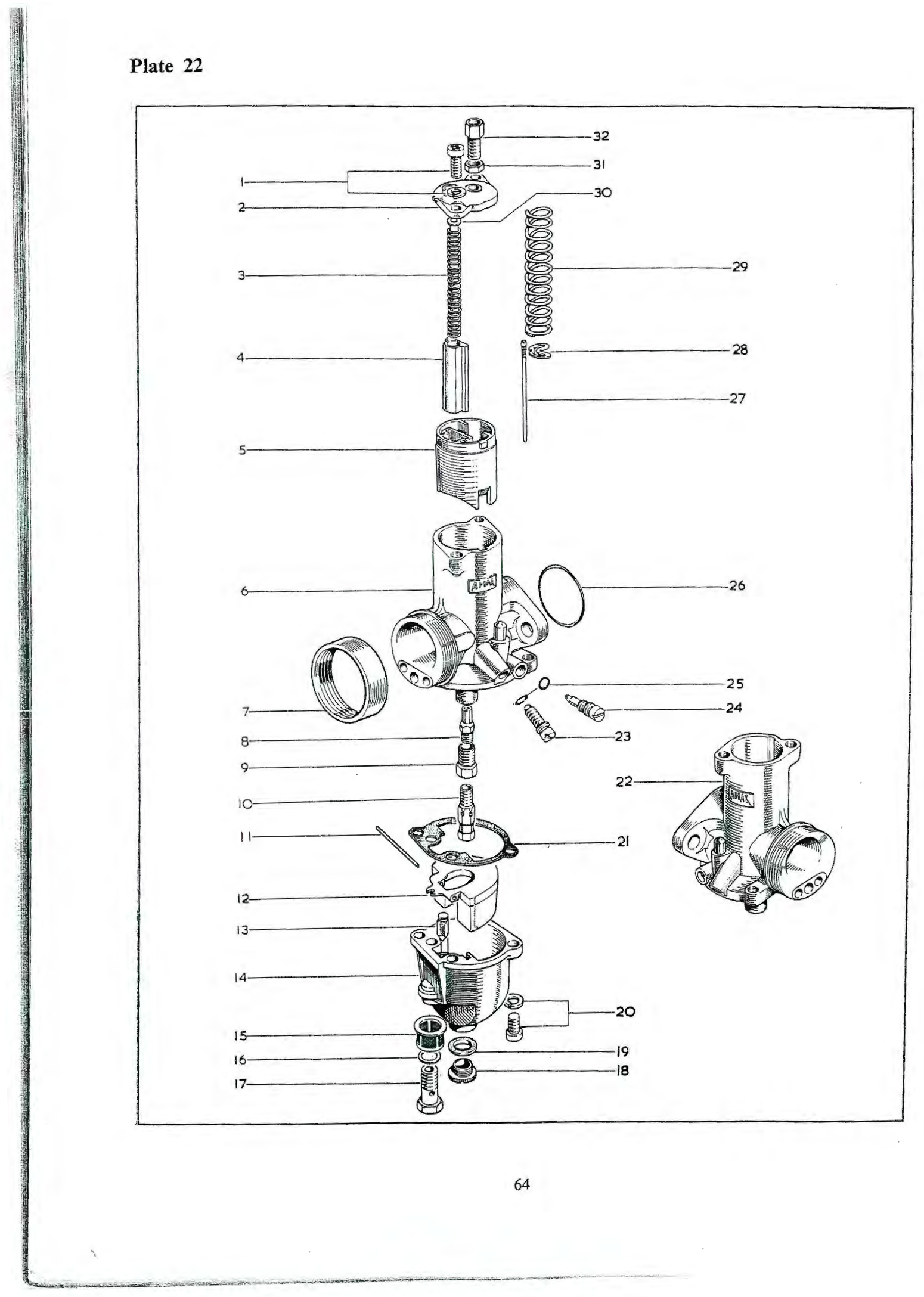 Carburetter complete — right