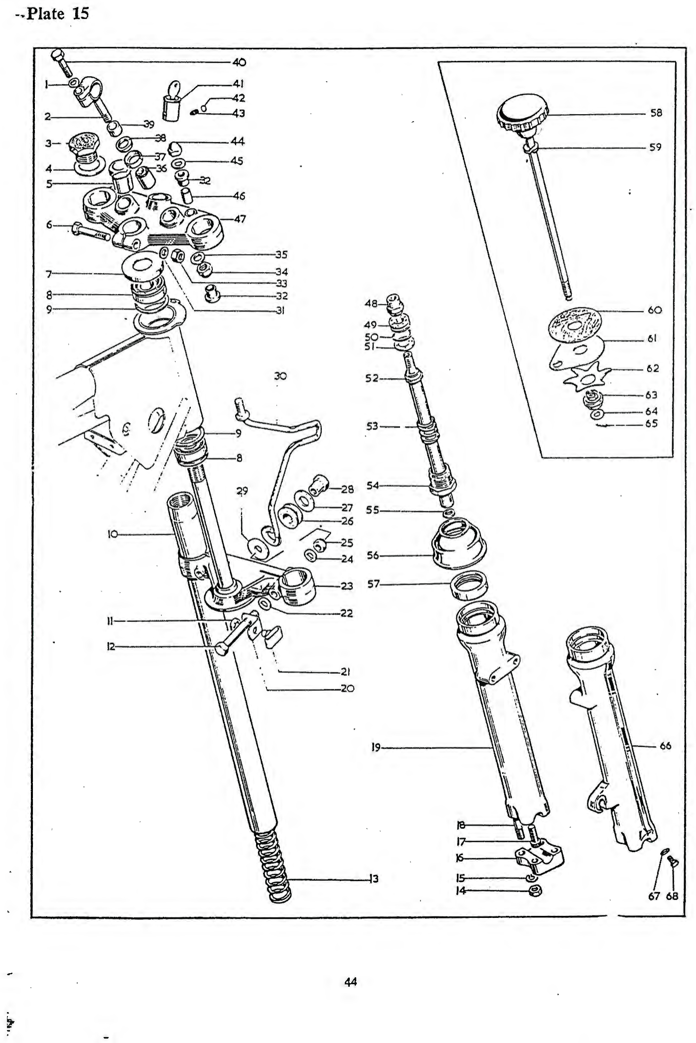 BSA Front fork complete