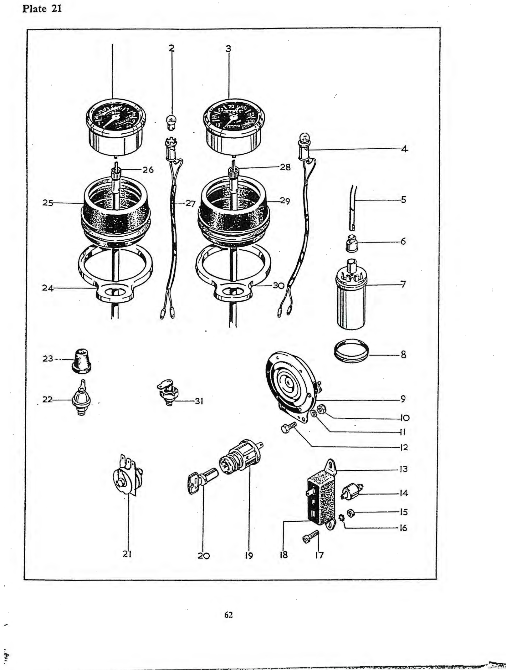 Norton Nut, speedometer and tachometer (3/16" British Standard Cycle)