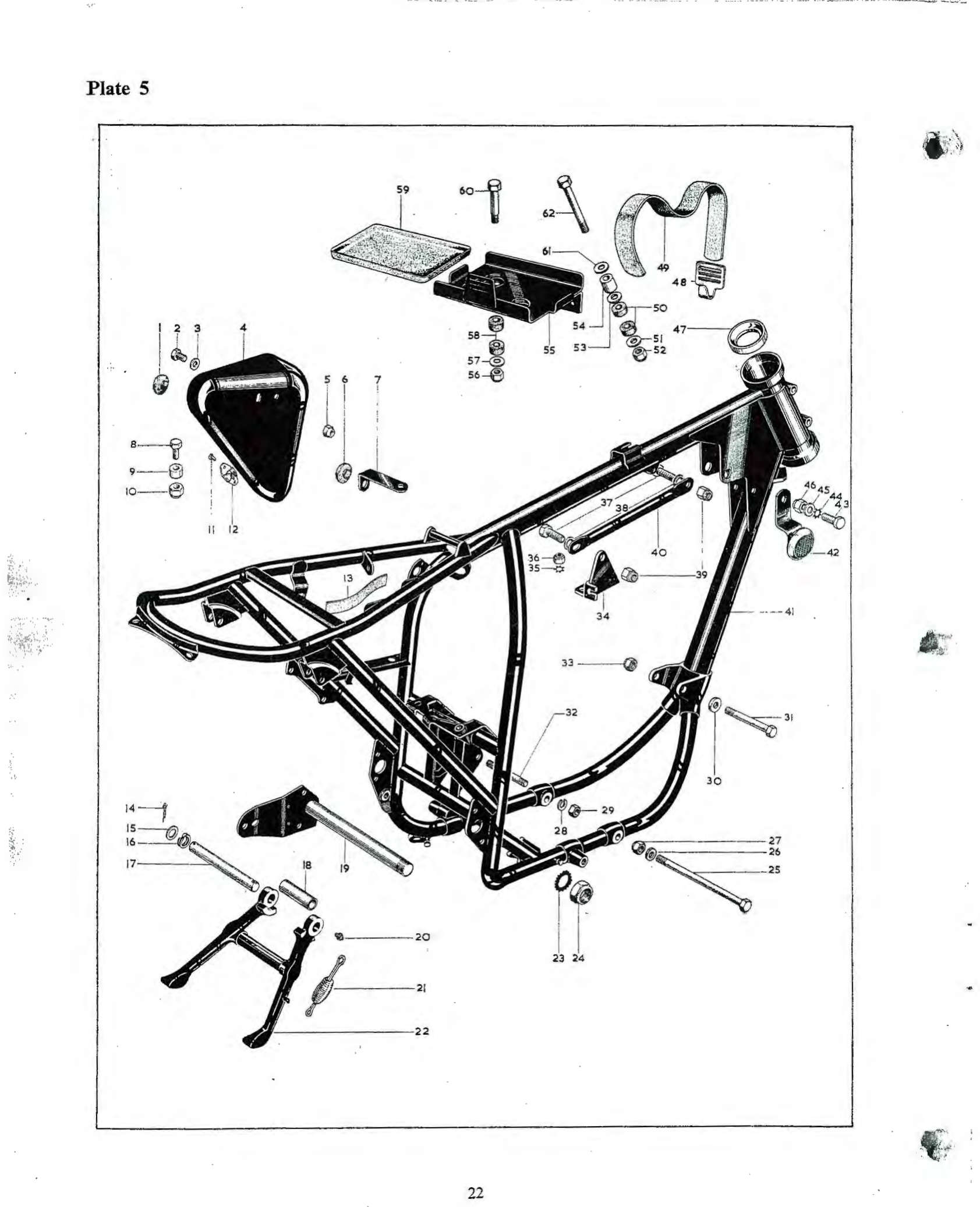 BSA Nut, footrest bracket to frame, right-hand (3/8" B.S.C.)