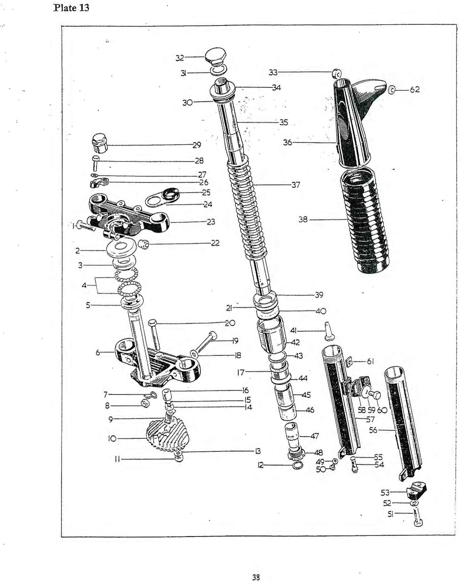 BSA Front fork complete