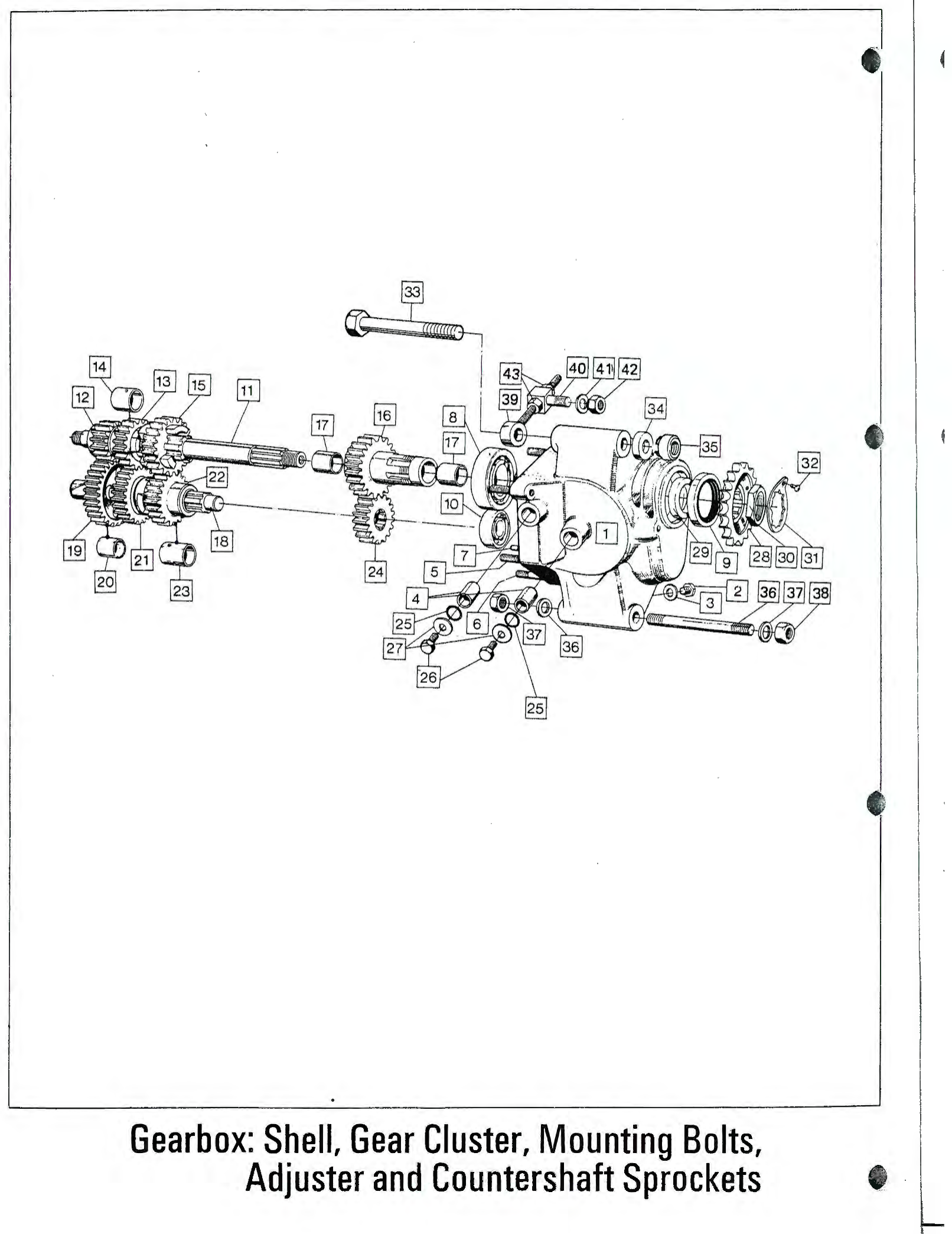 Gearbox Shell with Bushes and Studs