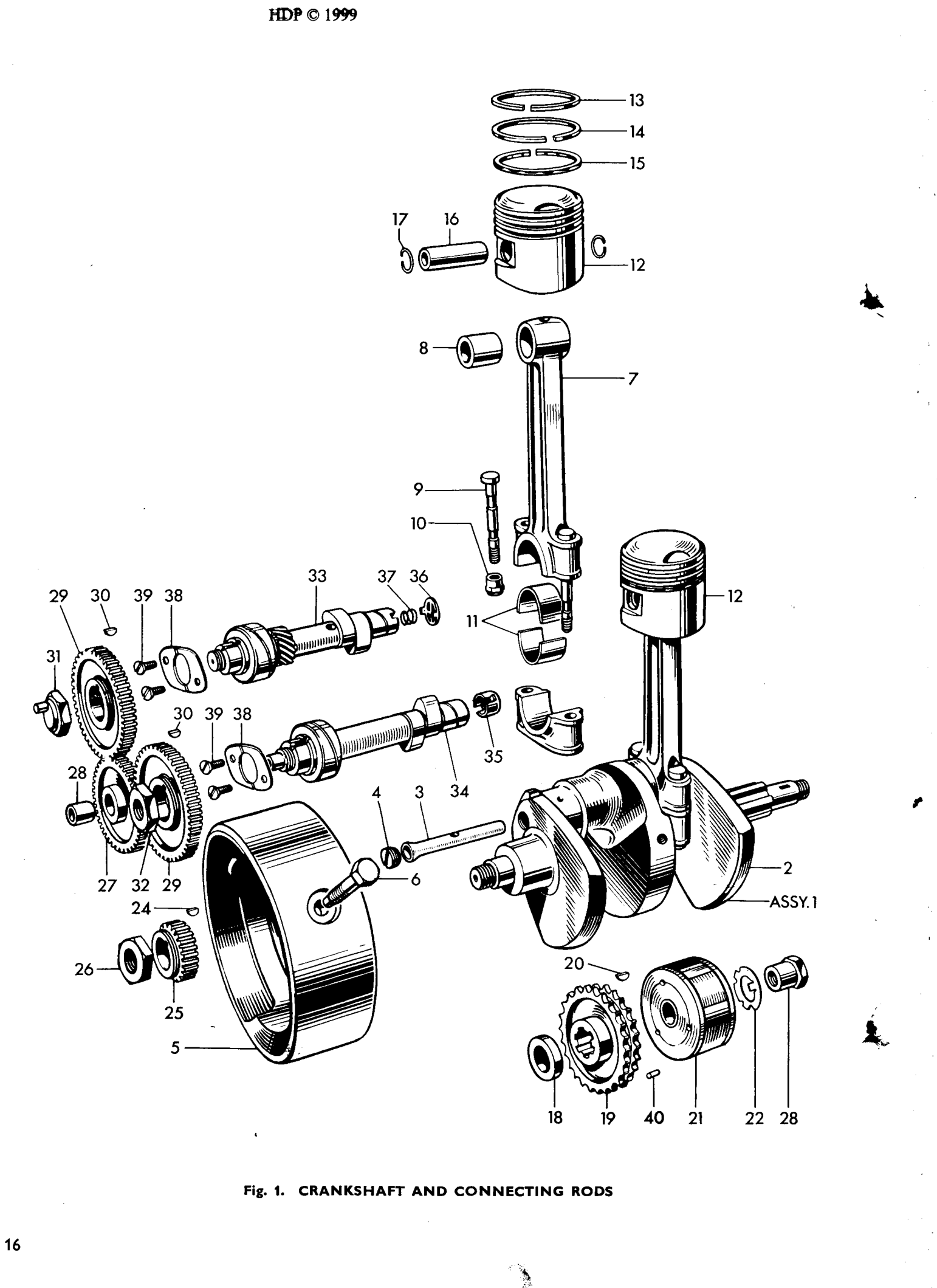 CRANKSHAFT AND CONNECTING RODS