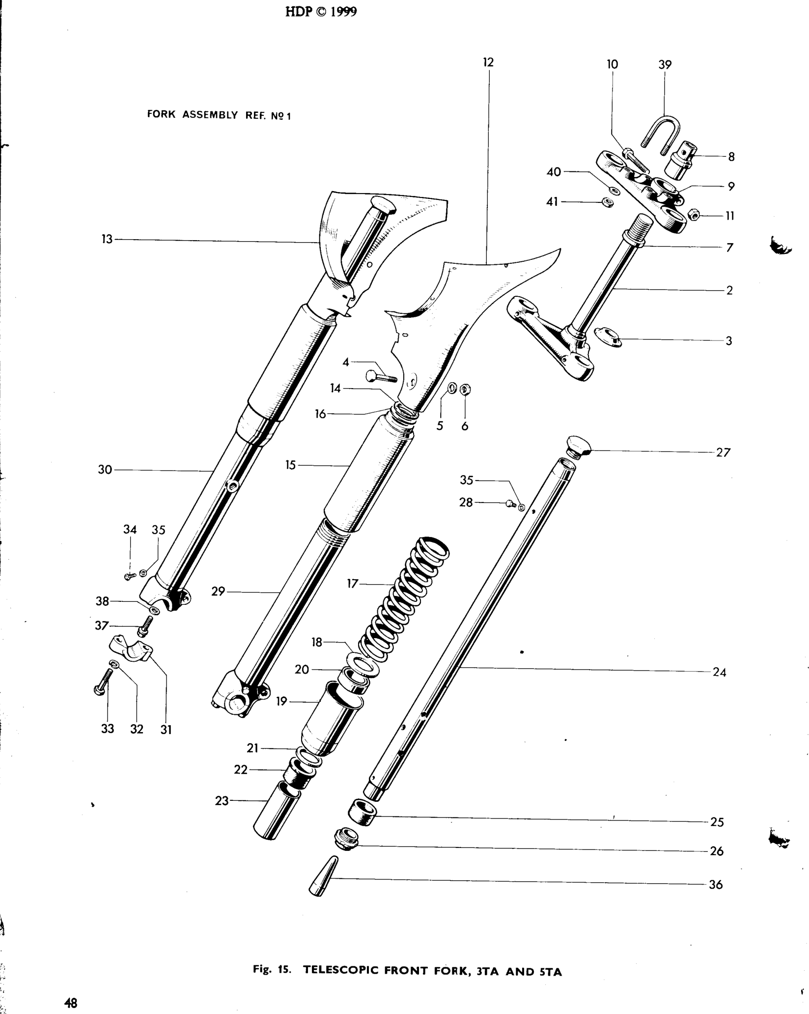 TELESCOPIC FRONT FORK, 3TA AND 5TA