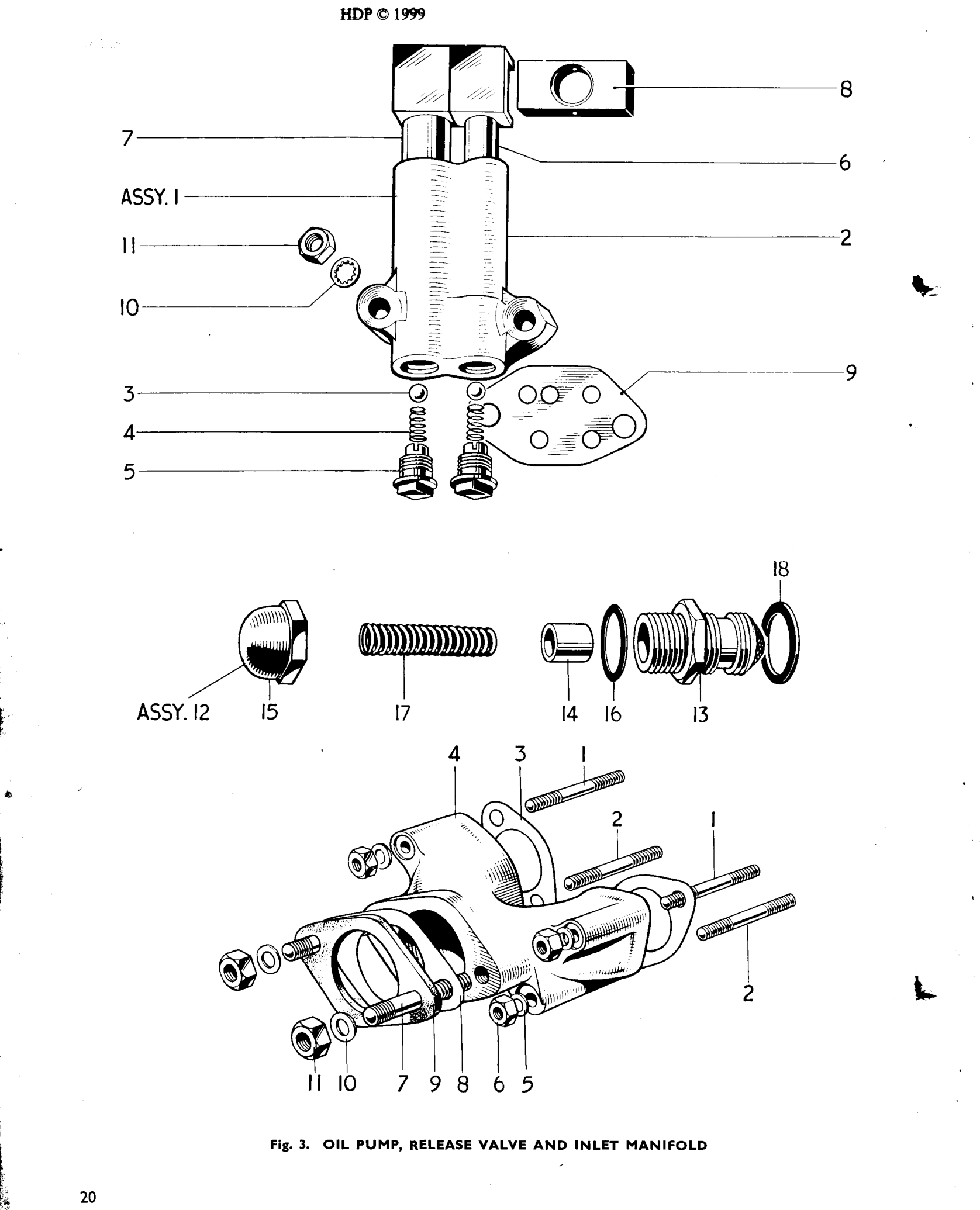 OIL PUMP AND RELEASE VALVE / INLET MANIFOLD