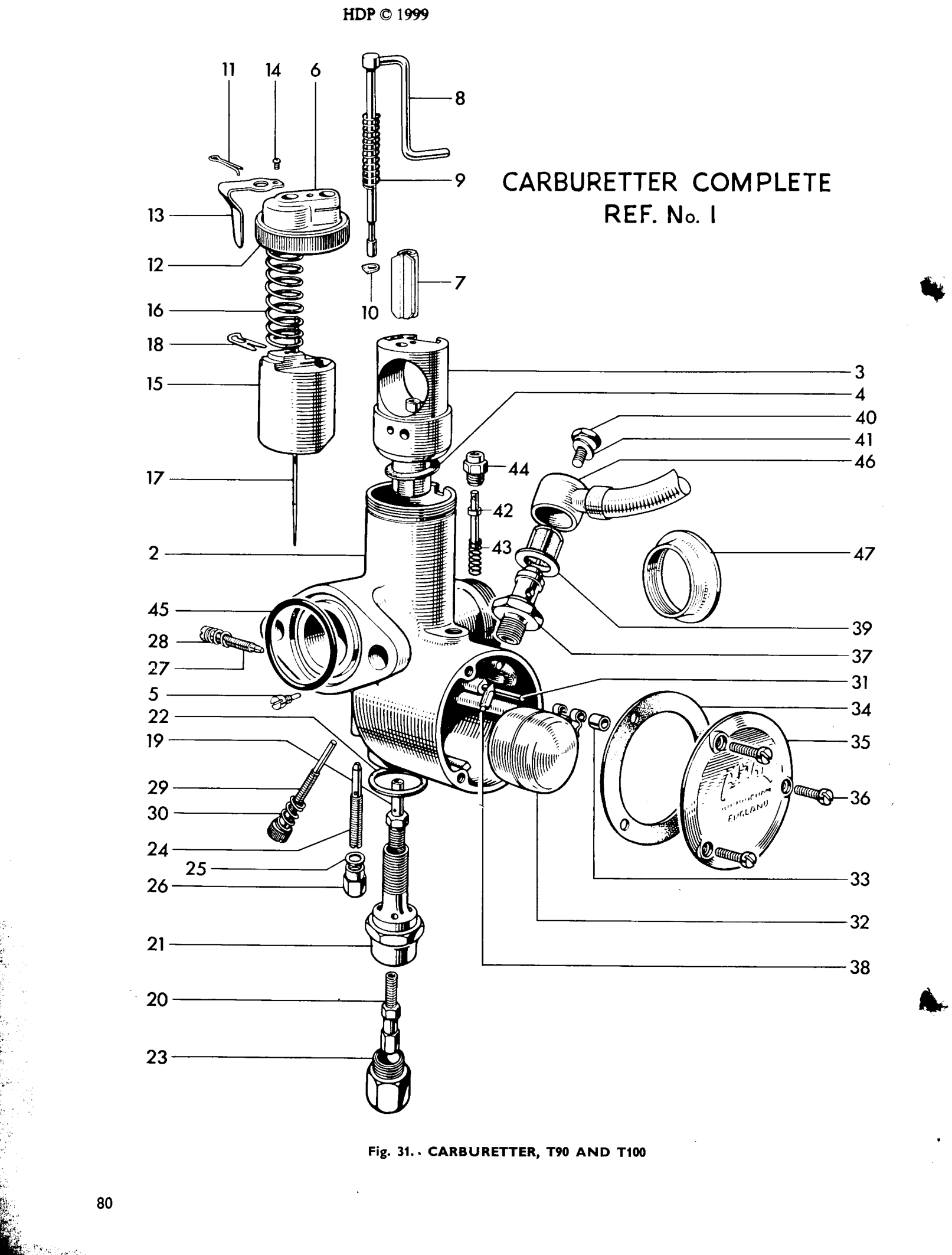 CARBURETTER, T90 AND T100