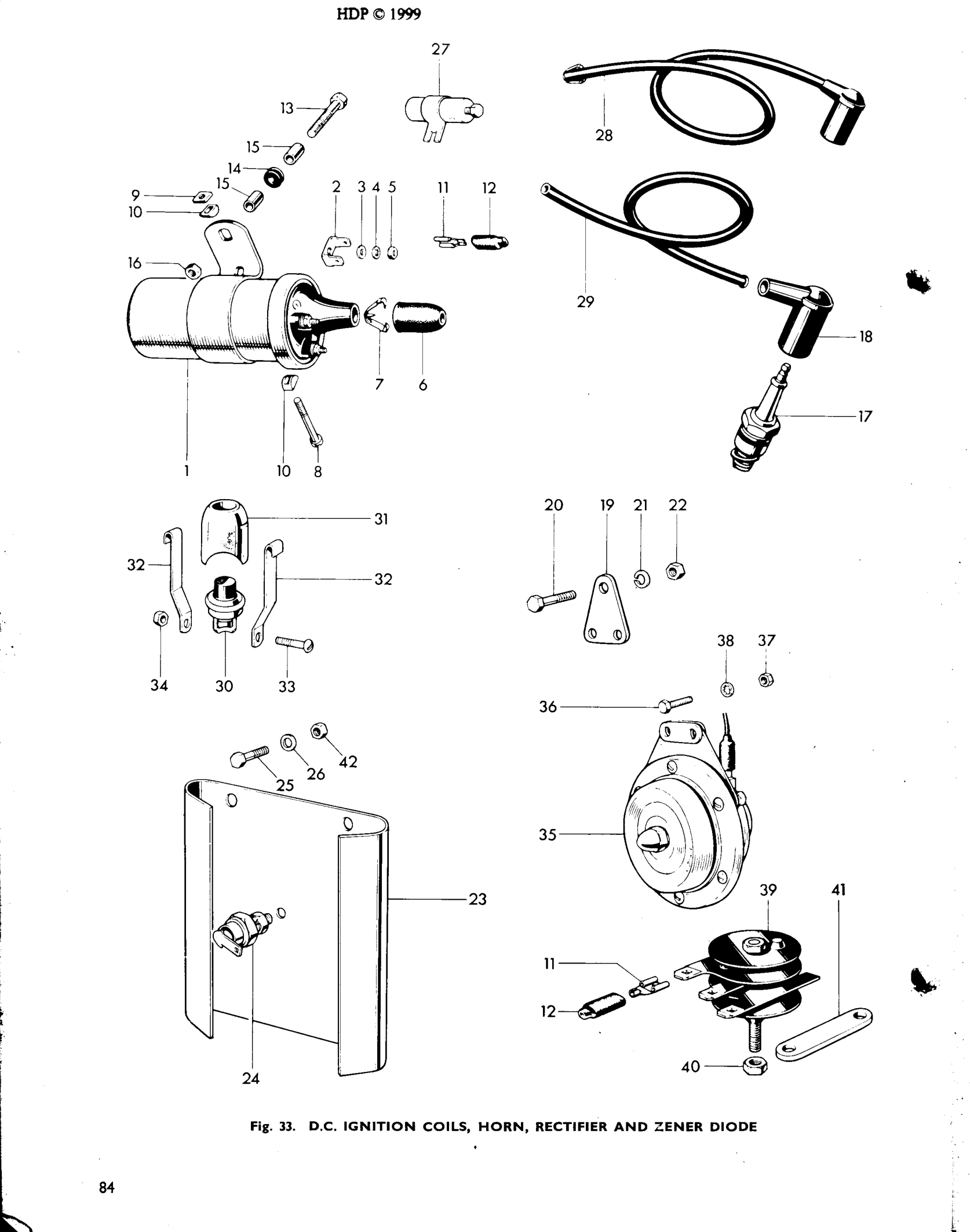 D.C. IGNITION COILS, HORN, RECTIFIER AND ZENER DIODE