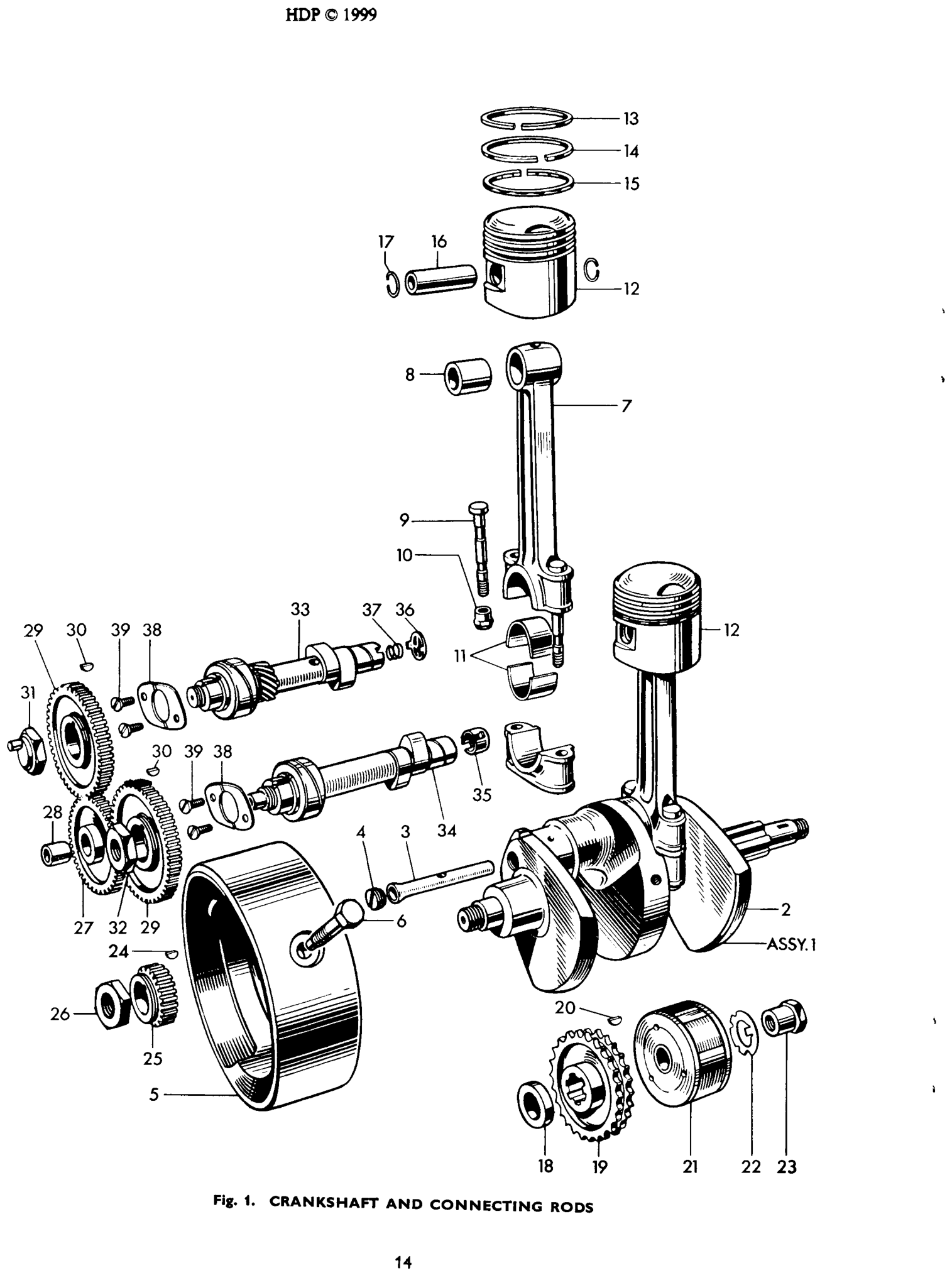 CRANKSHAFT AND CONNECTING RODS