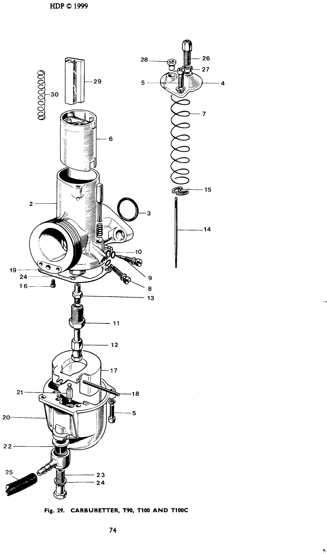 CARBURETTER, T100S, T100 AND T100C