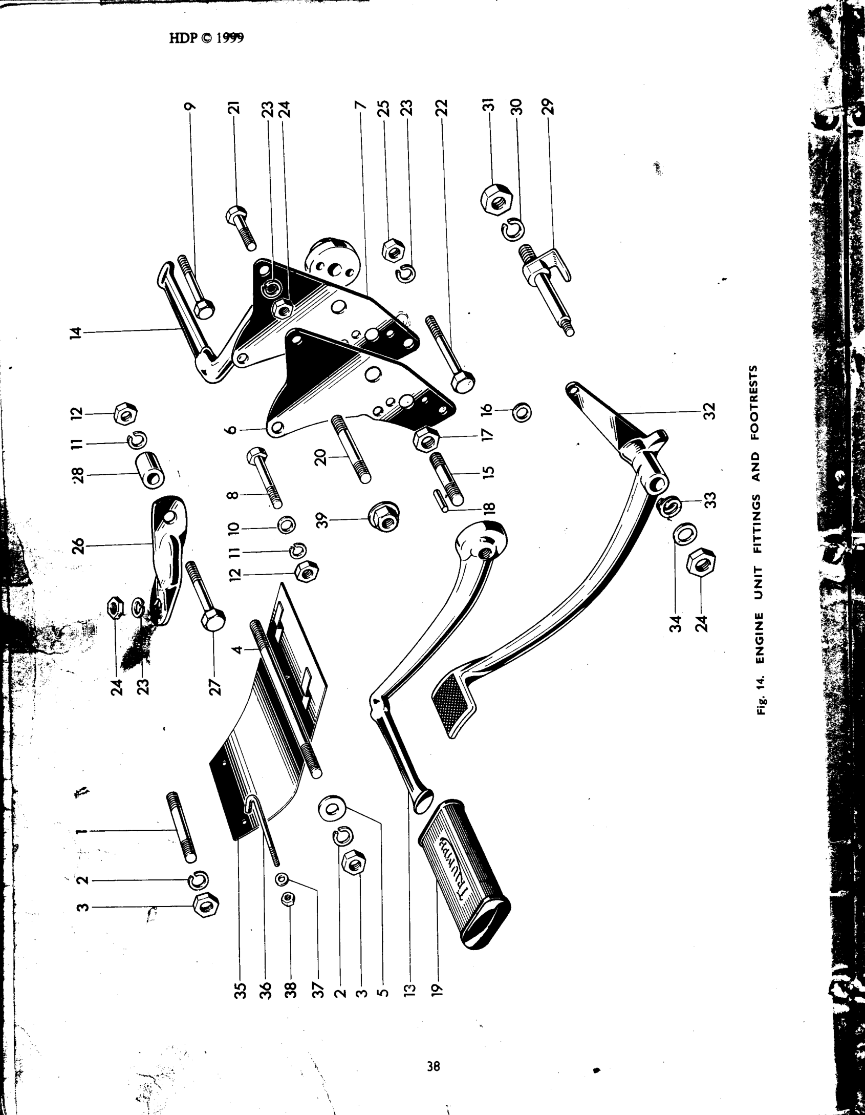 ENGINE UNIT FITTINGS AND FOOTRESTS