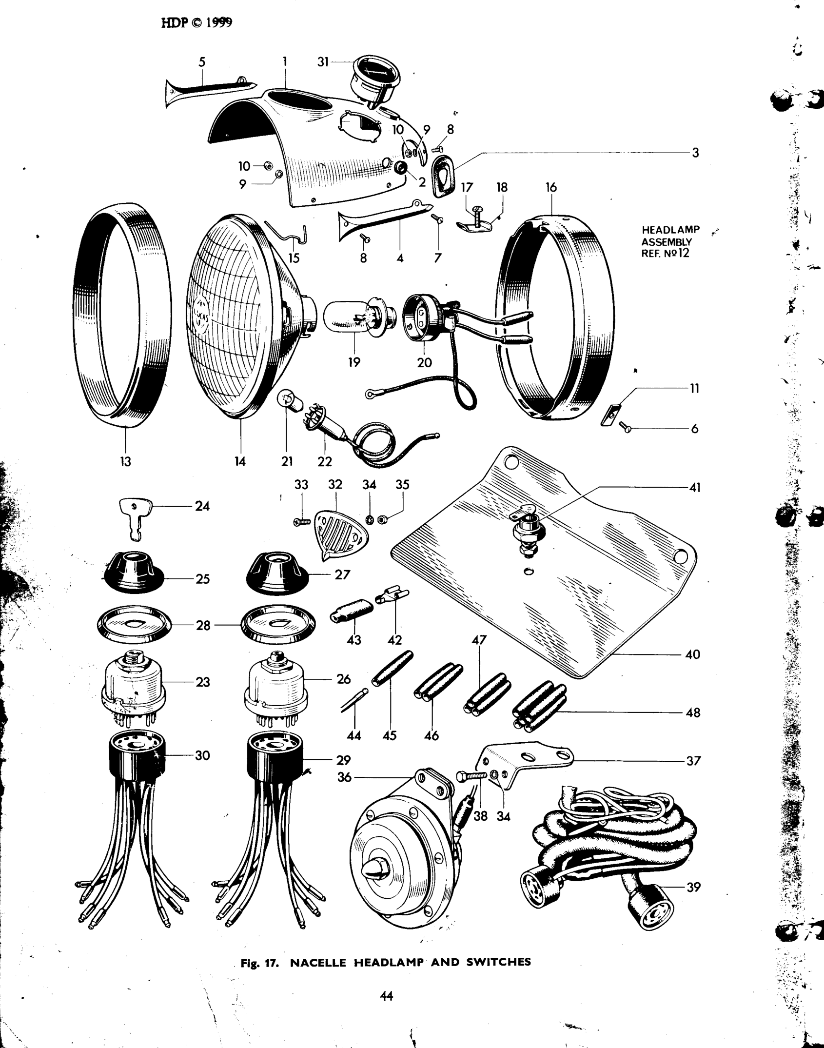 NACELLE HEADLAMP AND SWITCHES