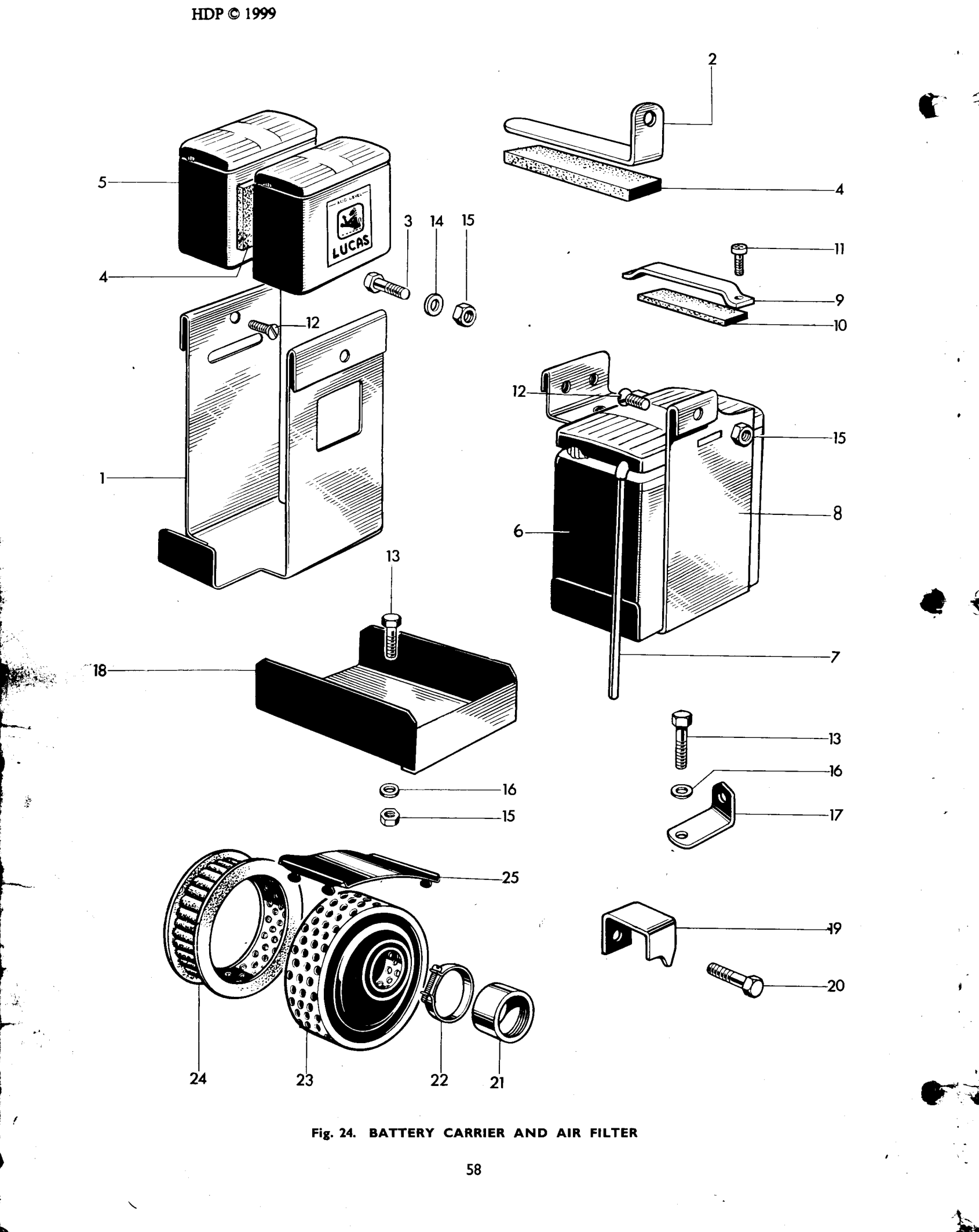 BATTERY CARRIER AND AIR FILTER