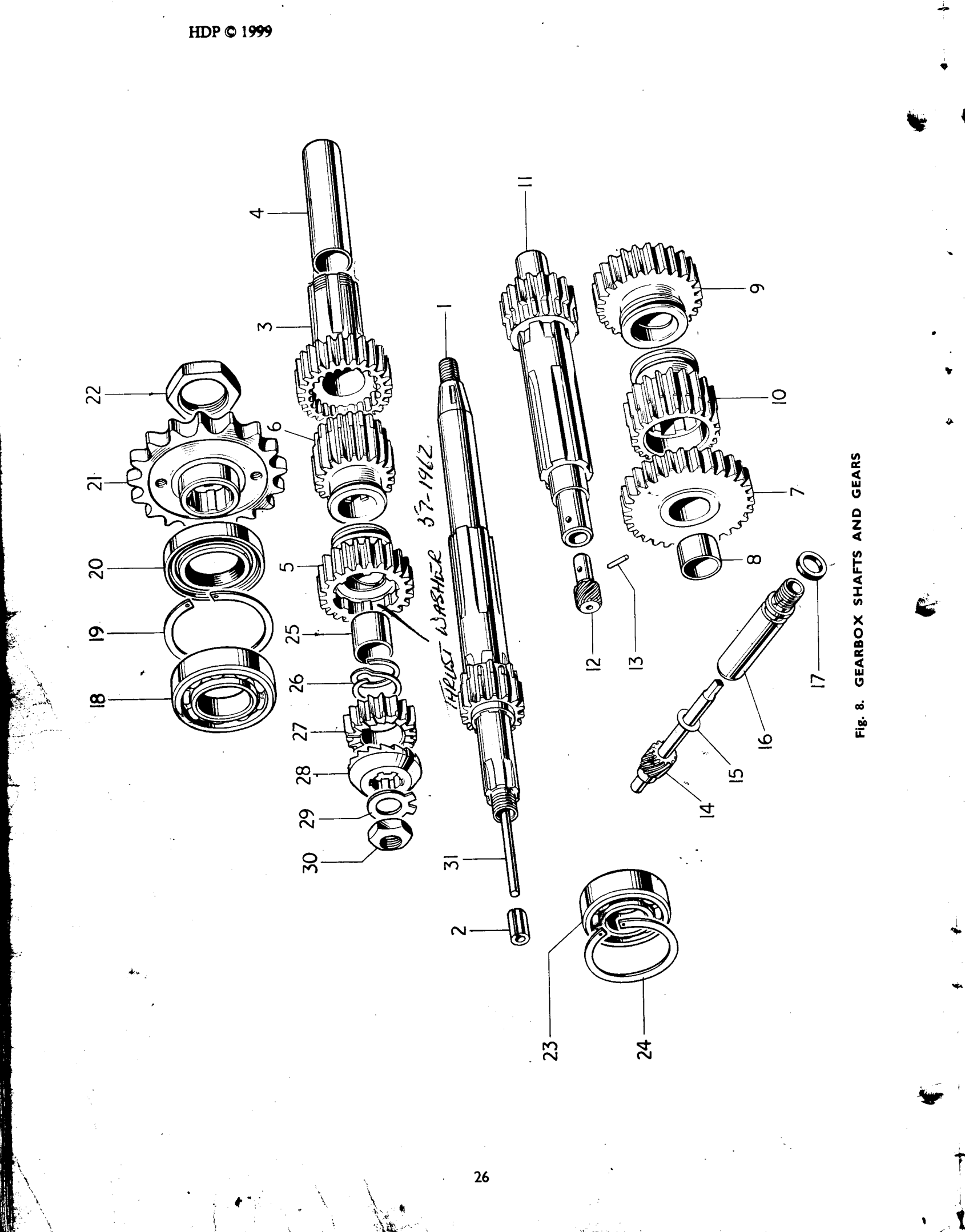 GEARBOX SHAFTS AND GEARS