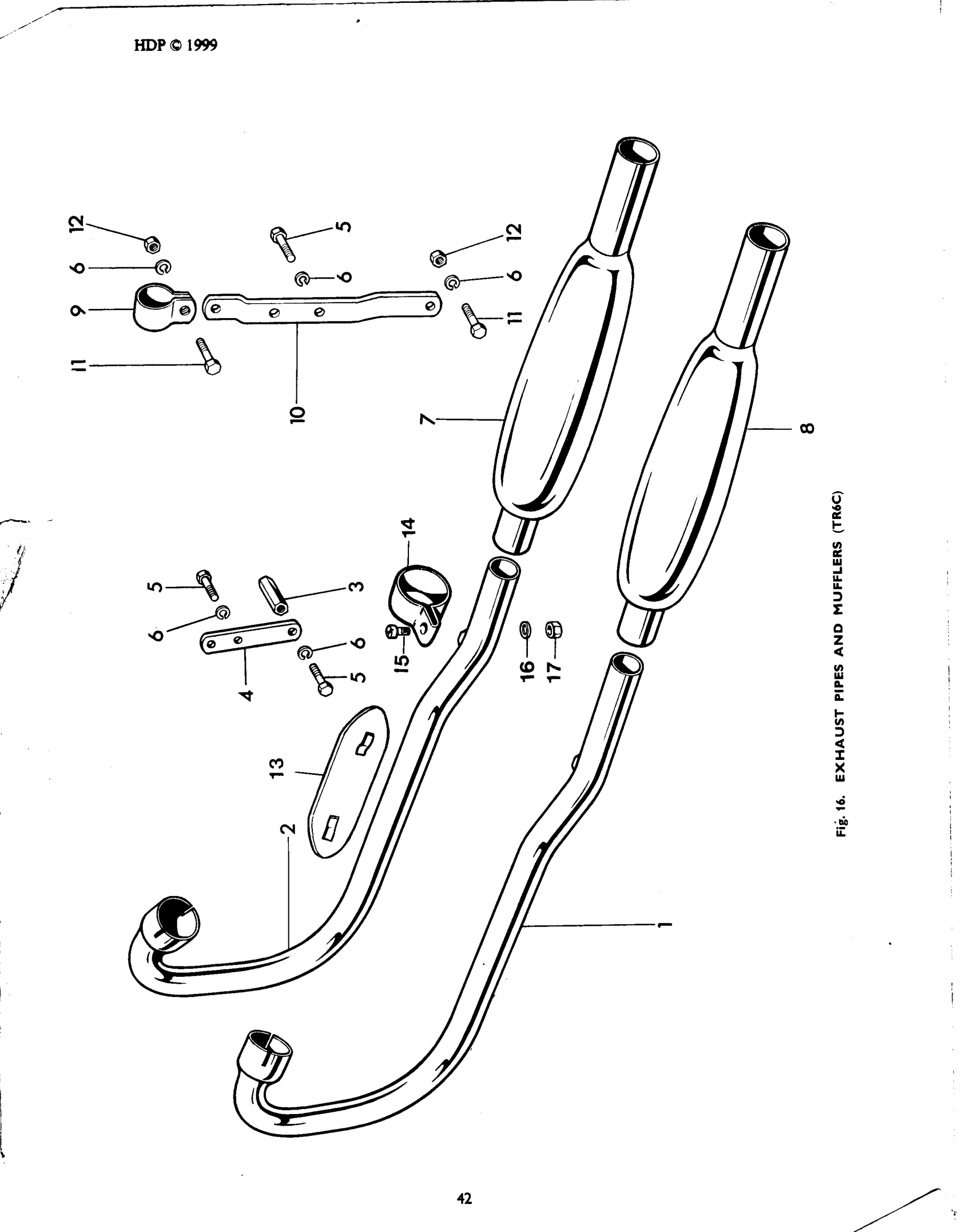 EXHAUST PIPES AND MUFFLERS TR6C