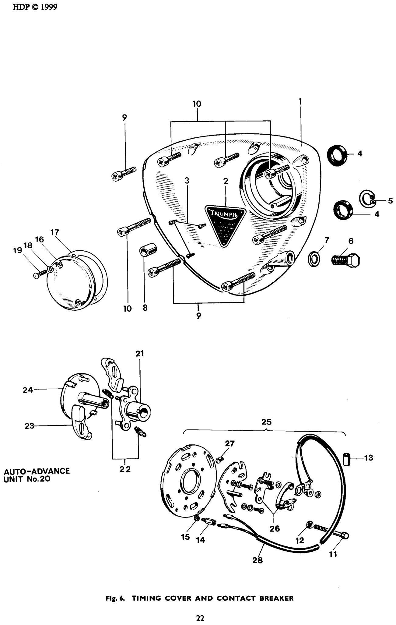 TIMING COVER AND CONTACT BREAKER
