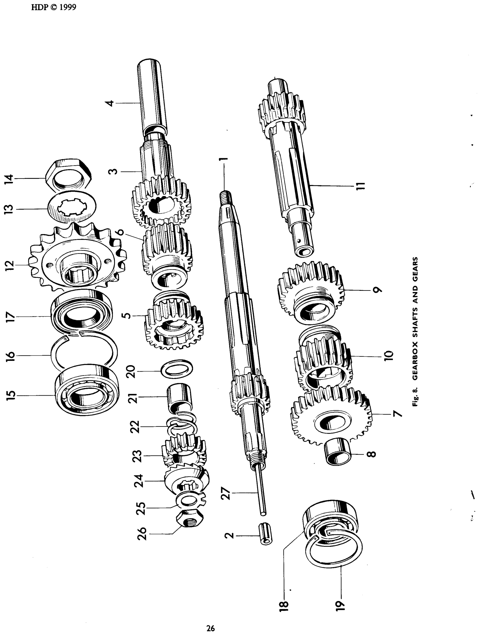 GEARBOX SHAFTS AND GEARS