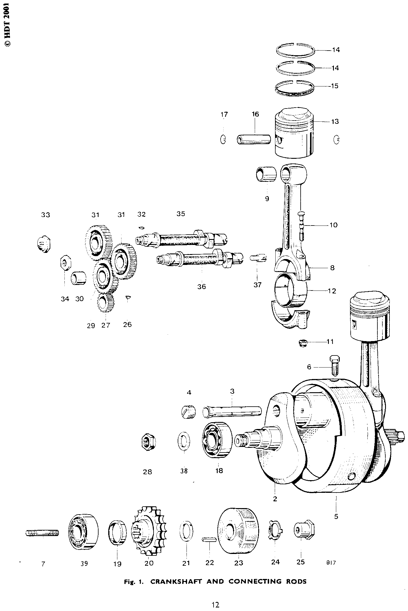 CRANKSHAFT AND CONNECTING RODS