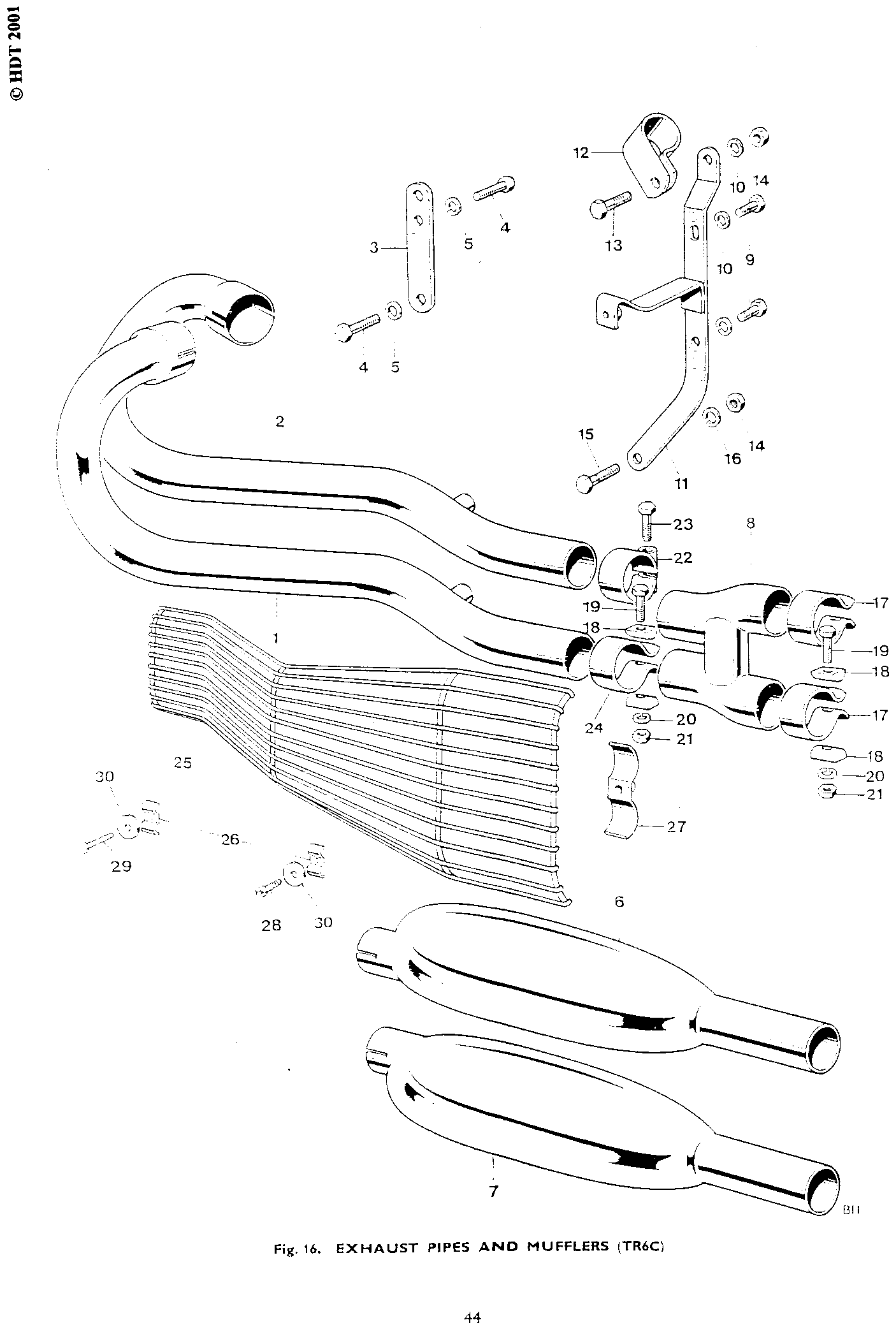 EXHAUST PIPES AND MUFFLERS TR6C