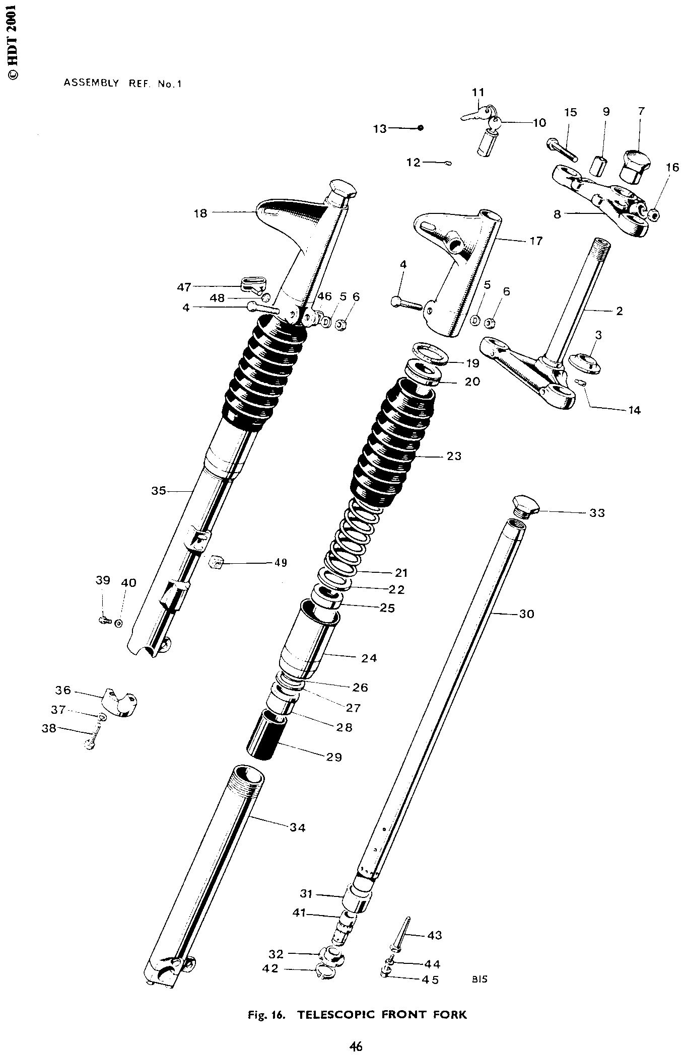 TELESCOPIC FRONT FORK TR6R, T120R