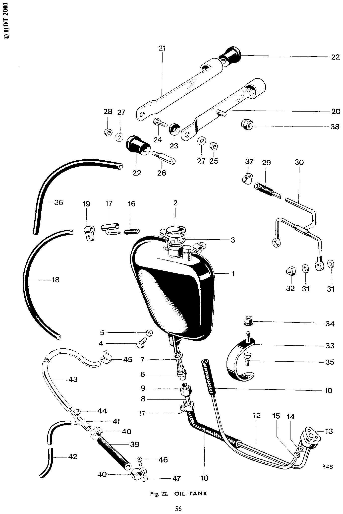 OIL TANK, OIL PIPES AND BREATHER PIPES