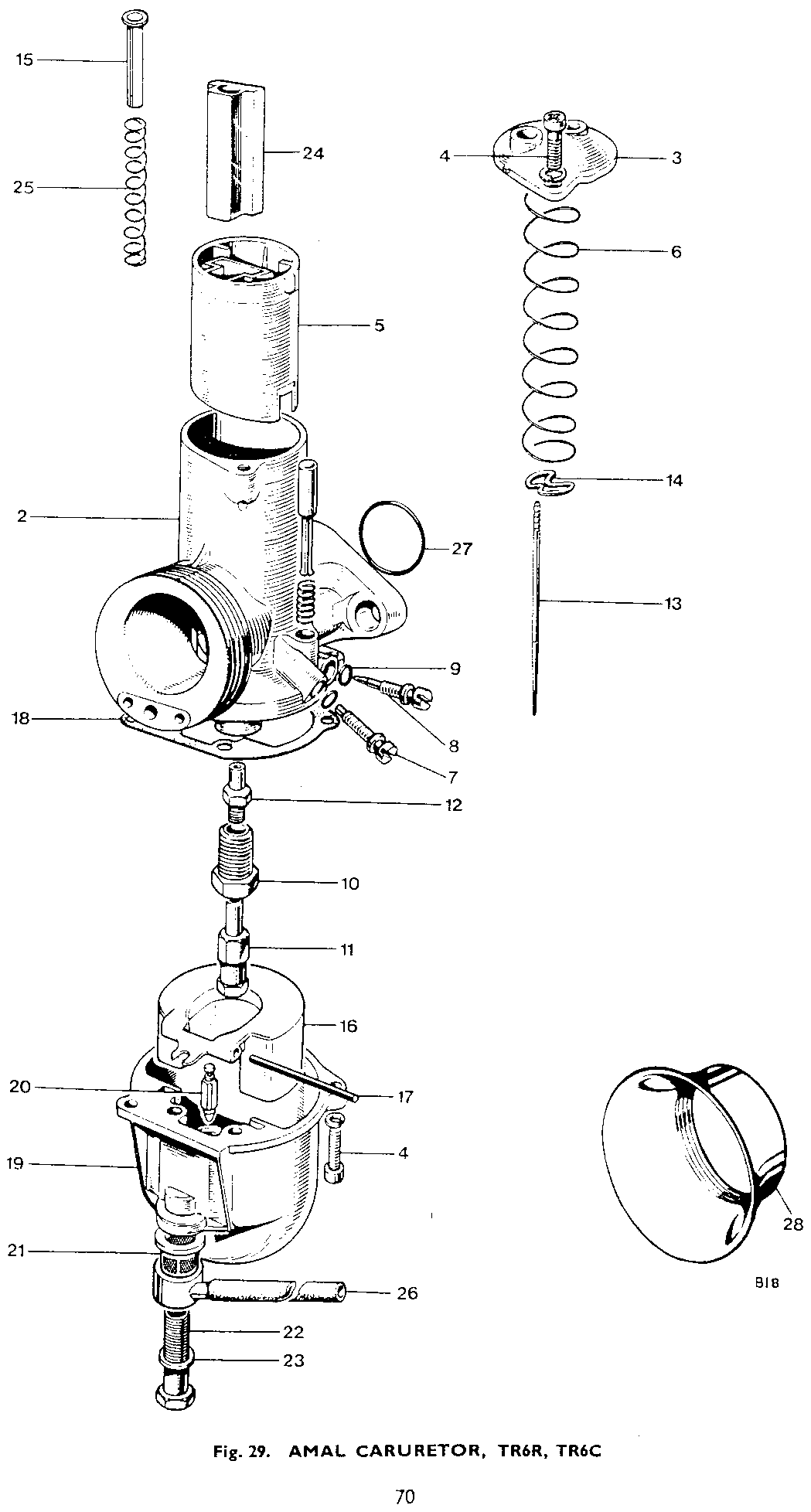 AMAL CARBURETOR TR6R, TR6C