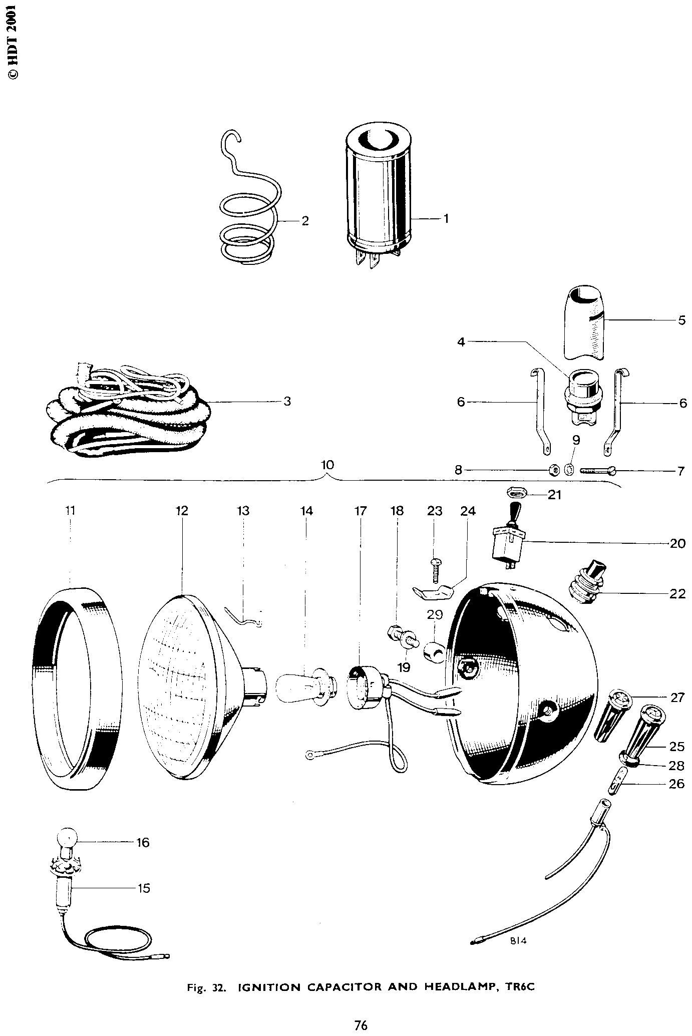 IGNITION CAPACITOR AND HEADLAMP, TR6C