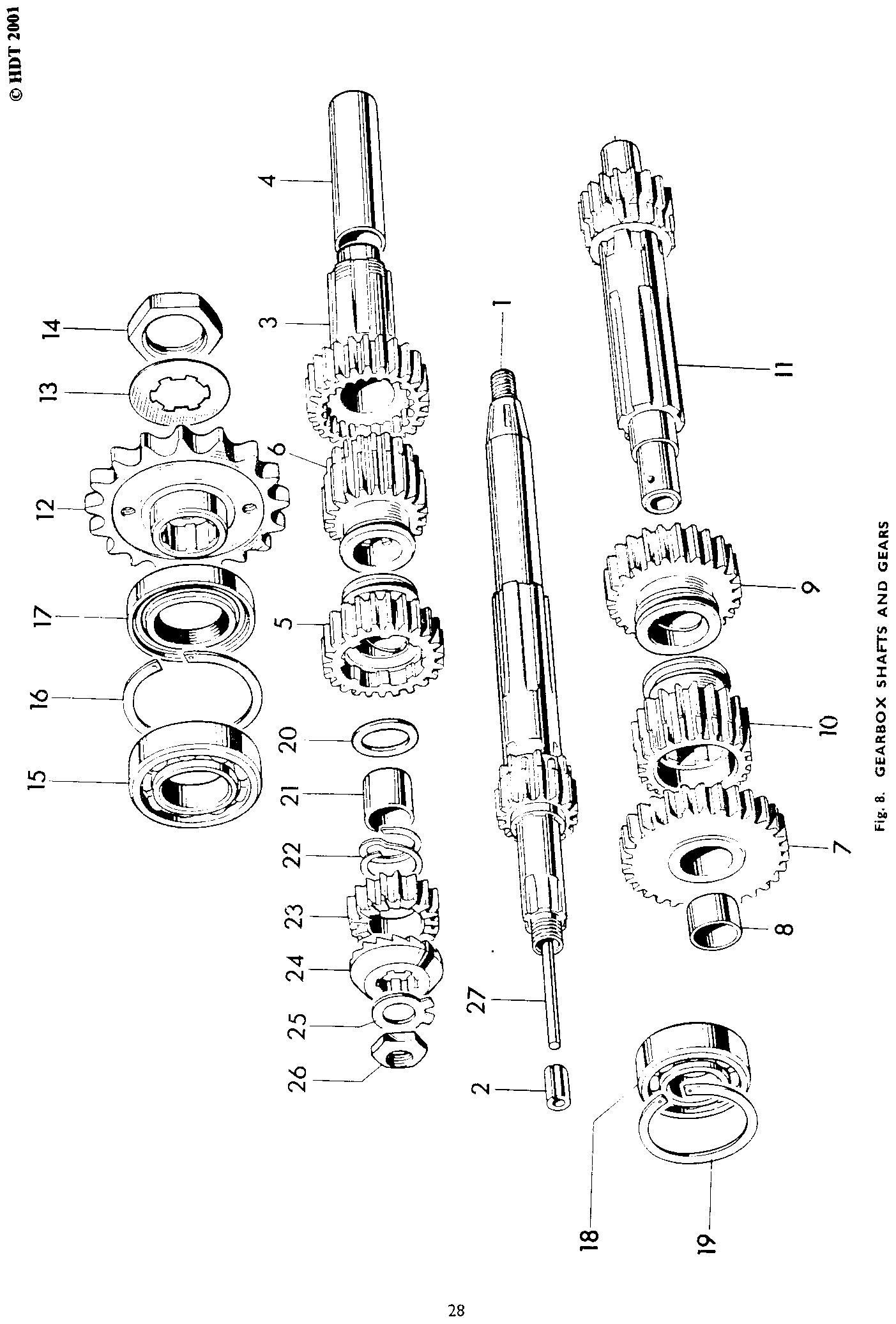 GEARBOX SHAFTS AND GEARS