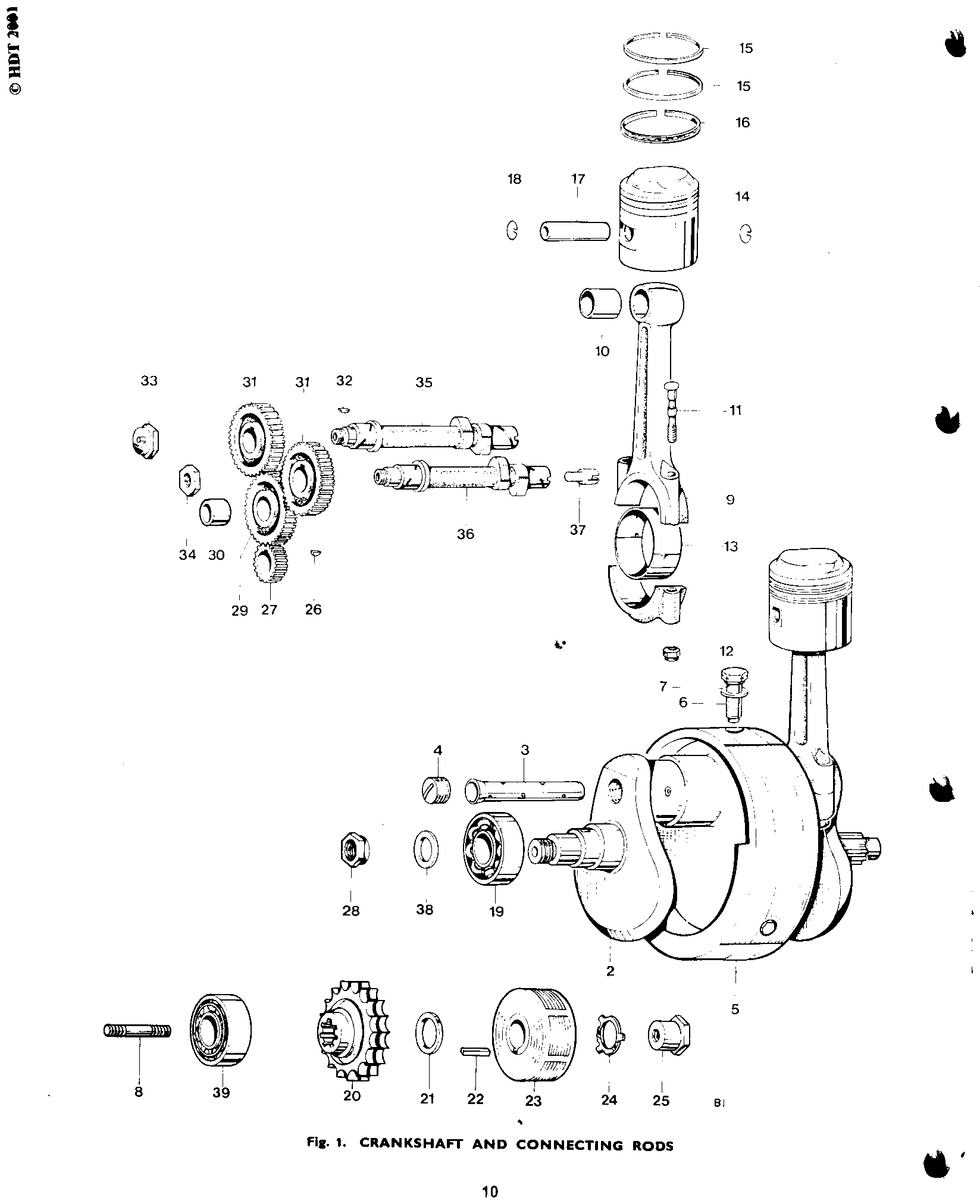 CRANKSHAFT AND CONNECTING RODS