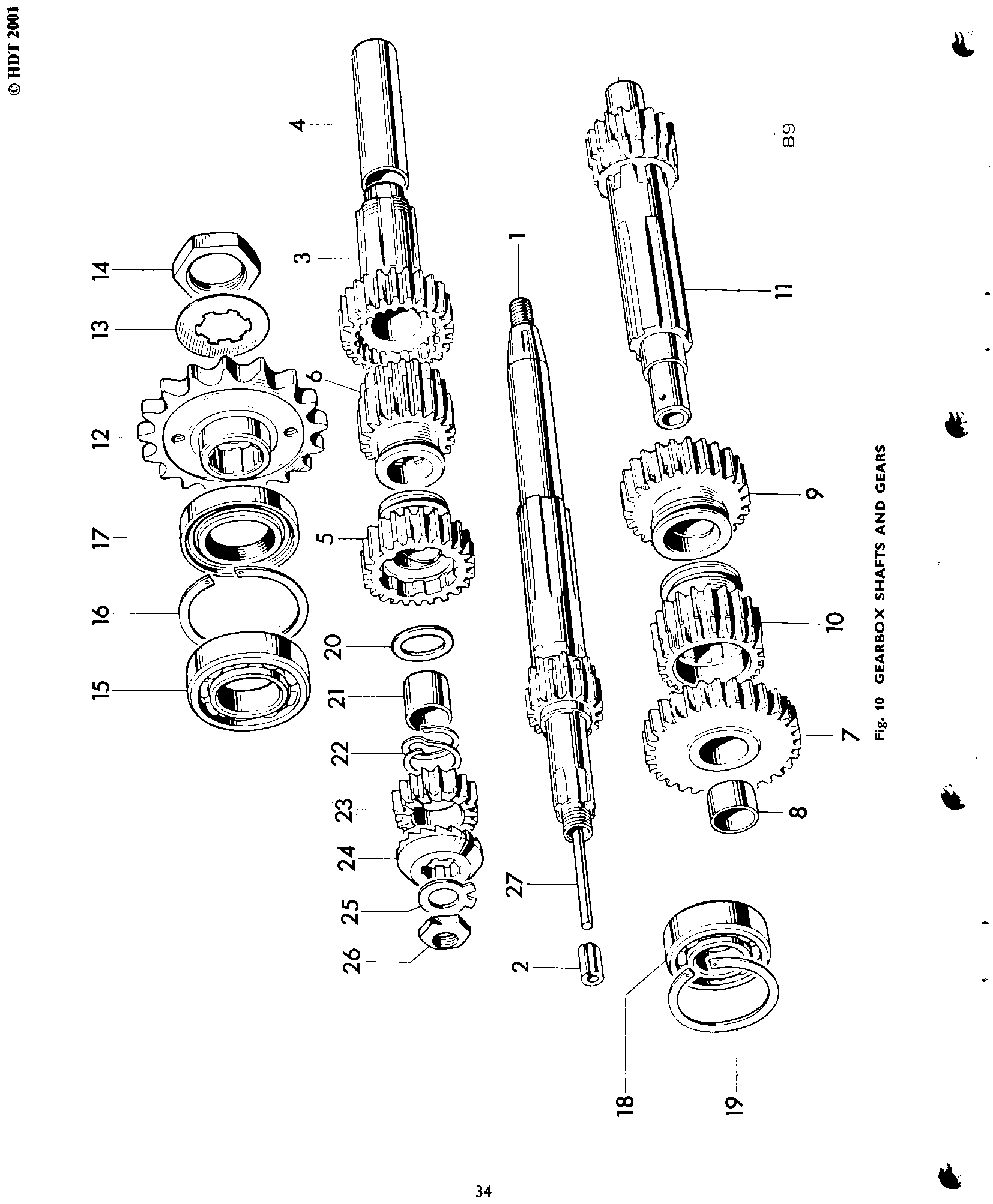 GEARBOX SHAFTS AND GEARS