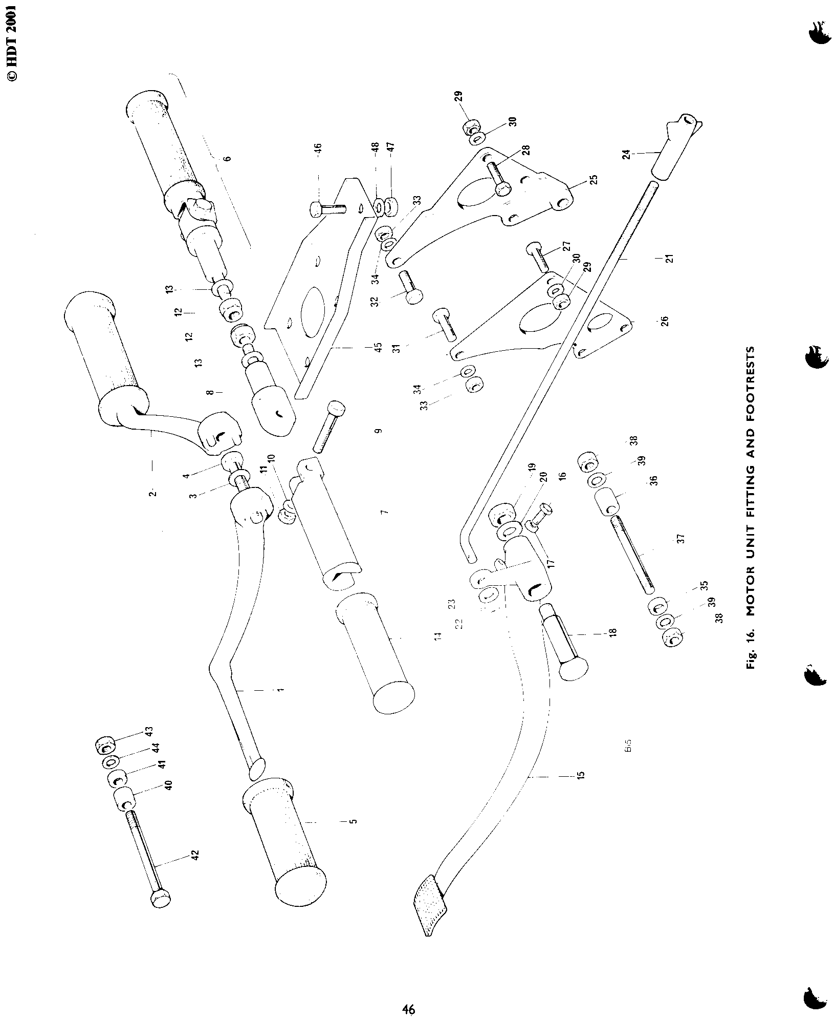 MOTOR UNIT FITTINGS AND FOOTRESTS