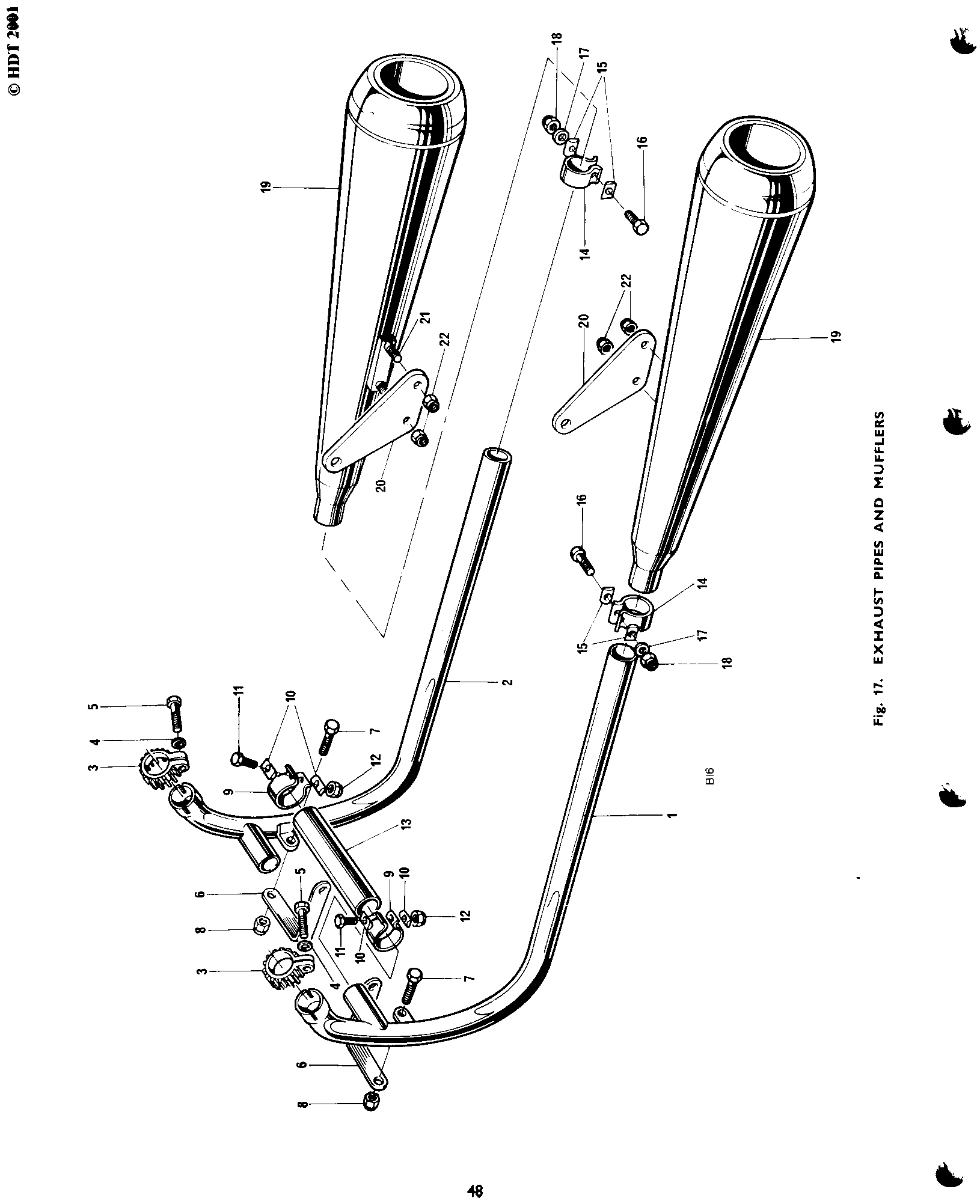 EXHAUST PIPES AND MUFFLERS, TR6R, T120R