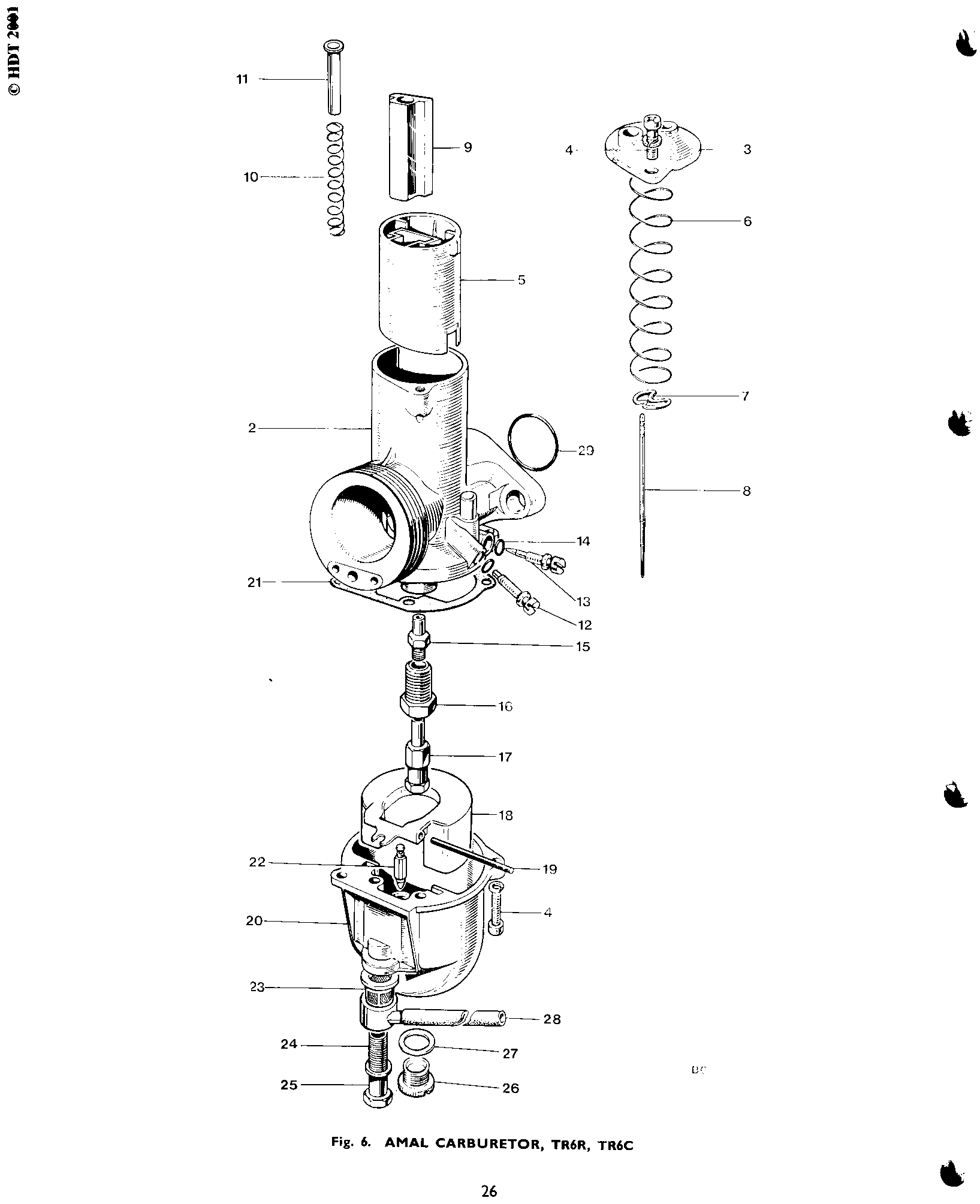 AMAL CARBURETOR TR6R, TR6C