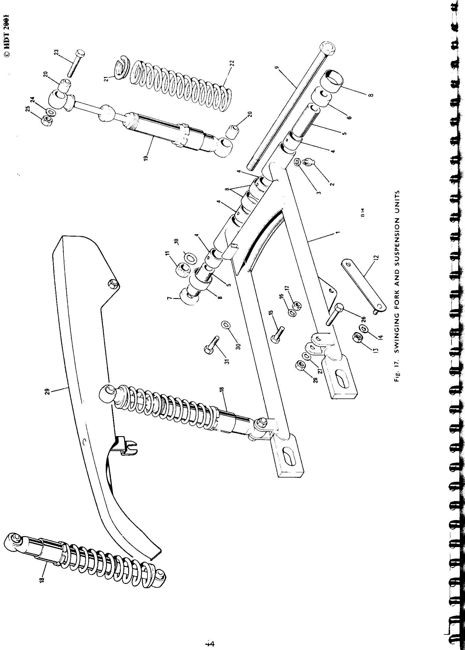 Pivot bolt - swinging arm