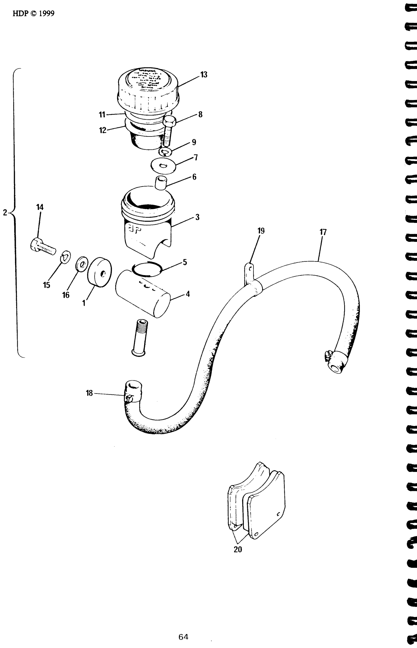 Mounting, reservoir c/w pipe