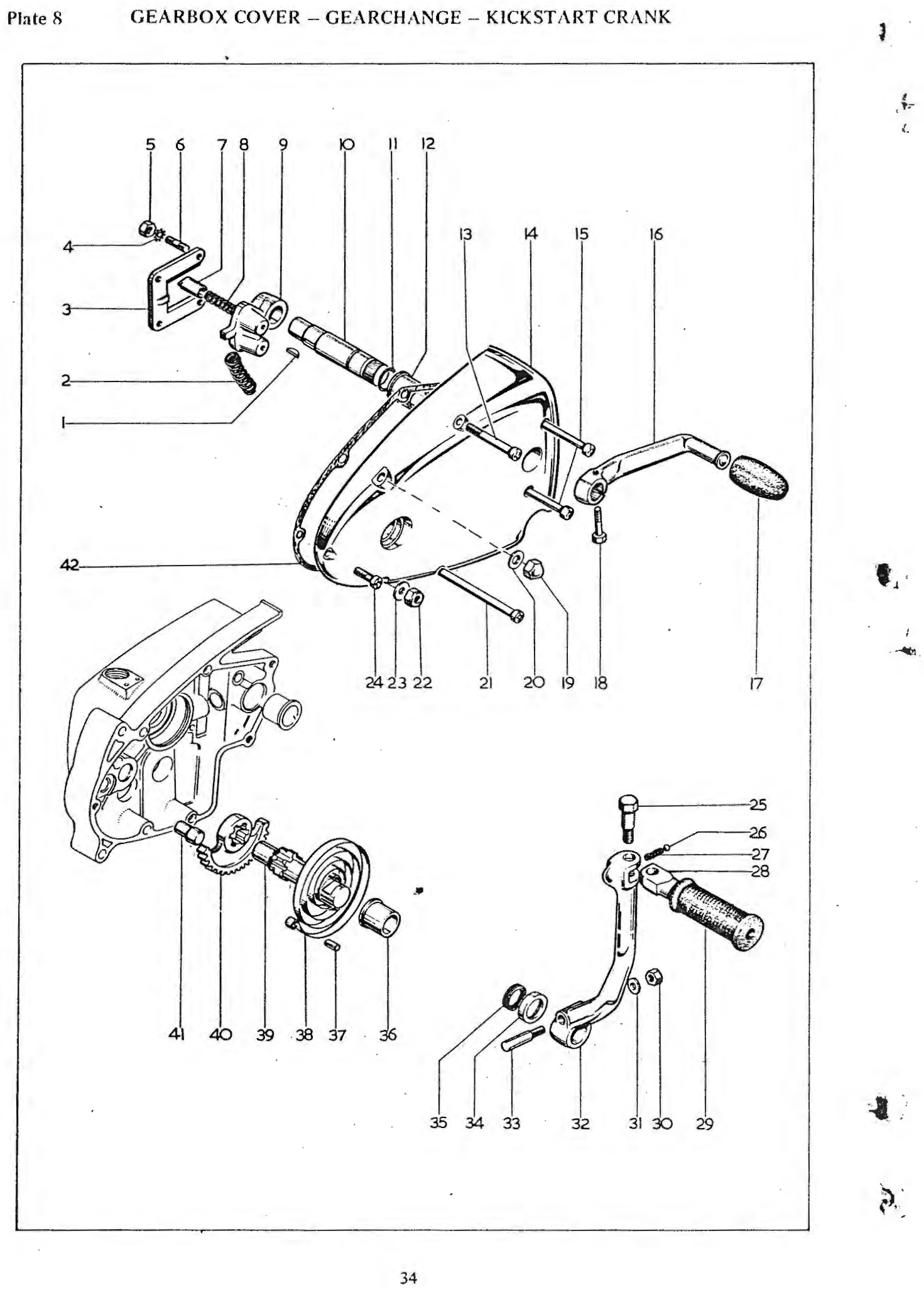 Screw – outer cover to crankcase (¼" UN.C X 5⅜")