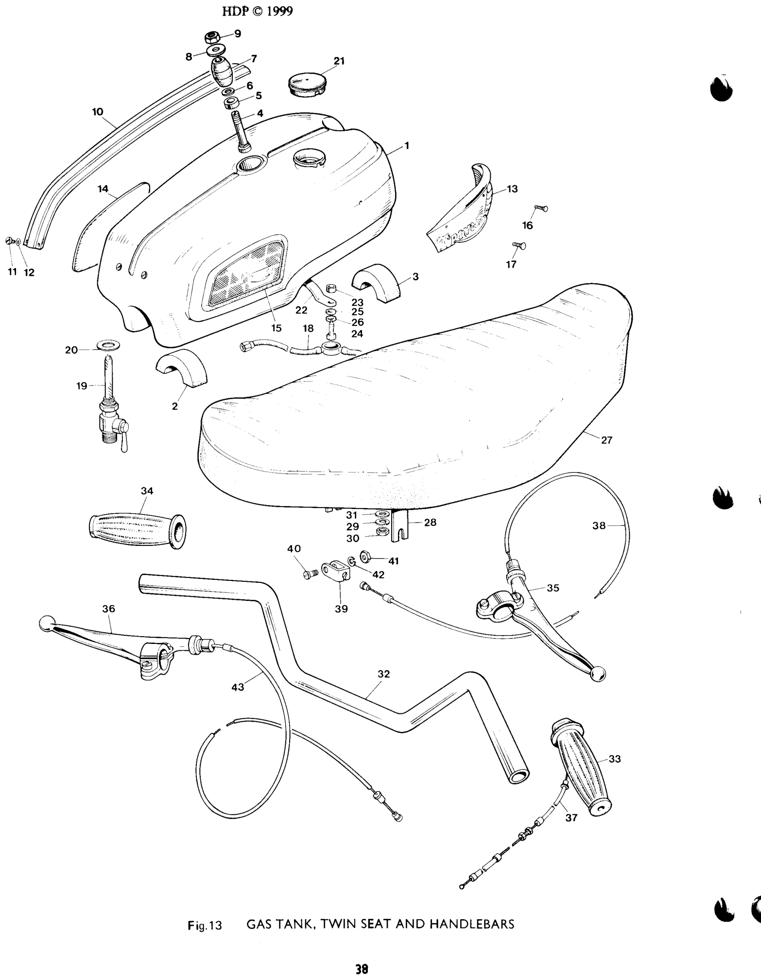FRONT BRAKE CABLE 68 250