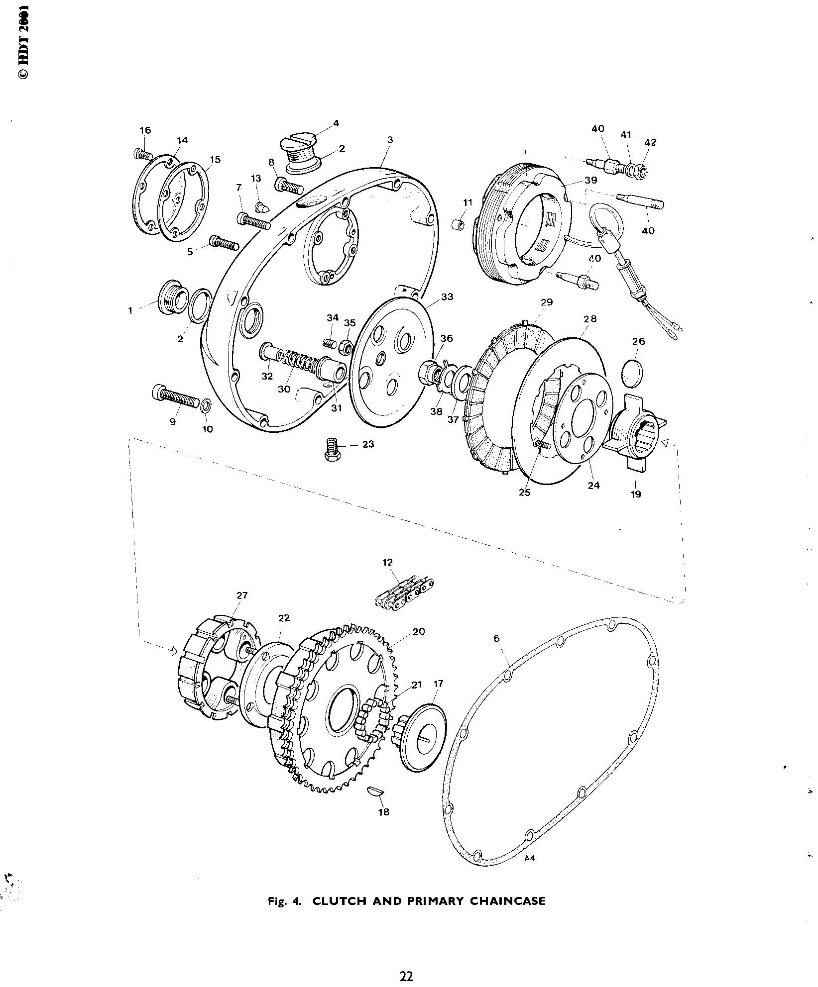 CLUTCH CENTER SCREW 1BA x 7/8 COUNTERSUNK