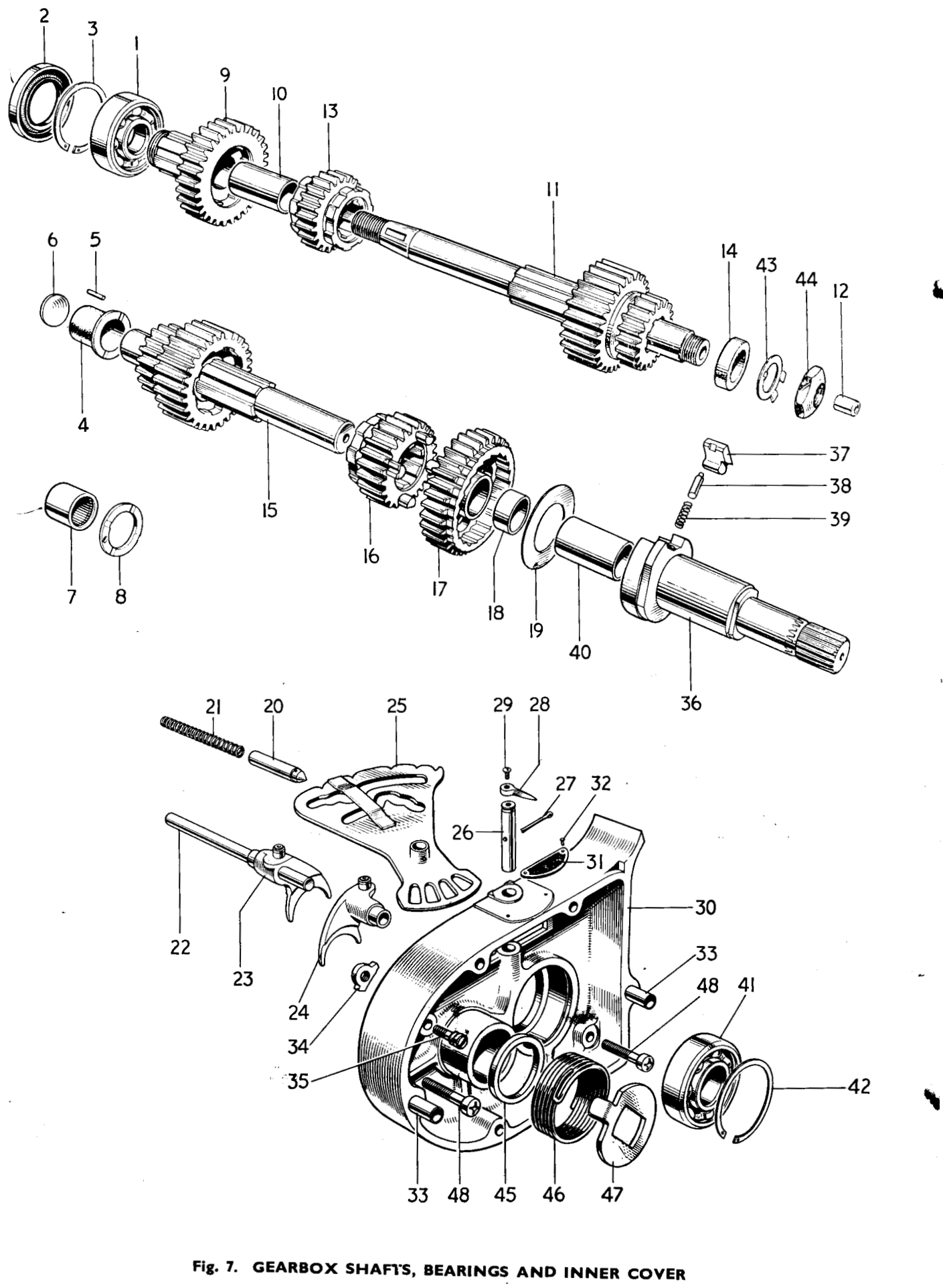MAINSHAFT c/w THIRD & LOW GEAR