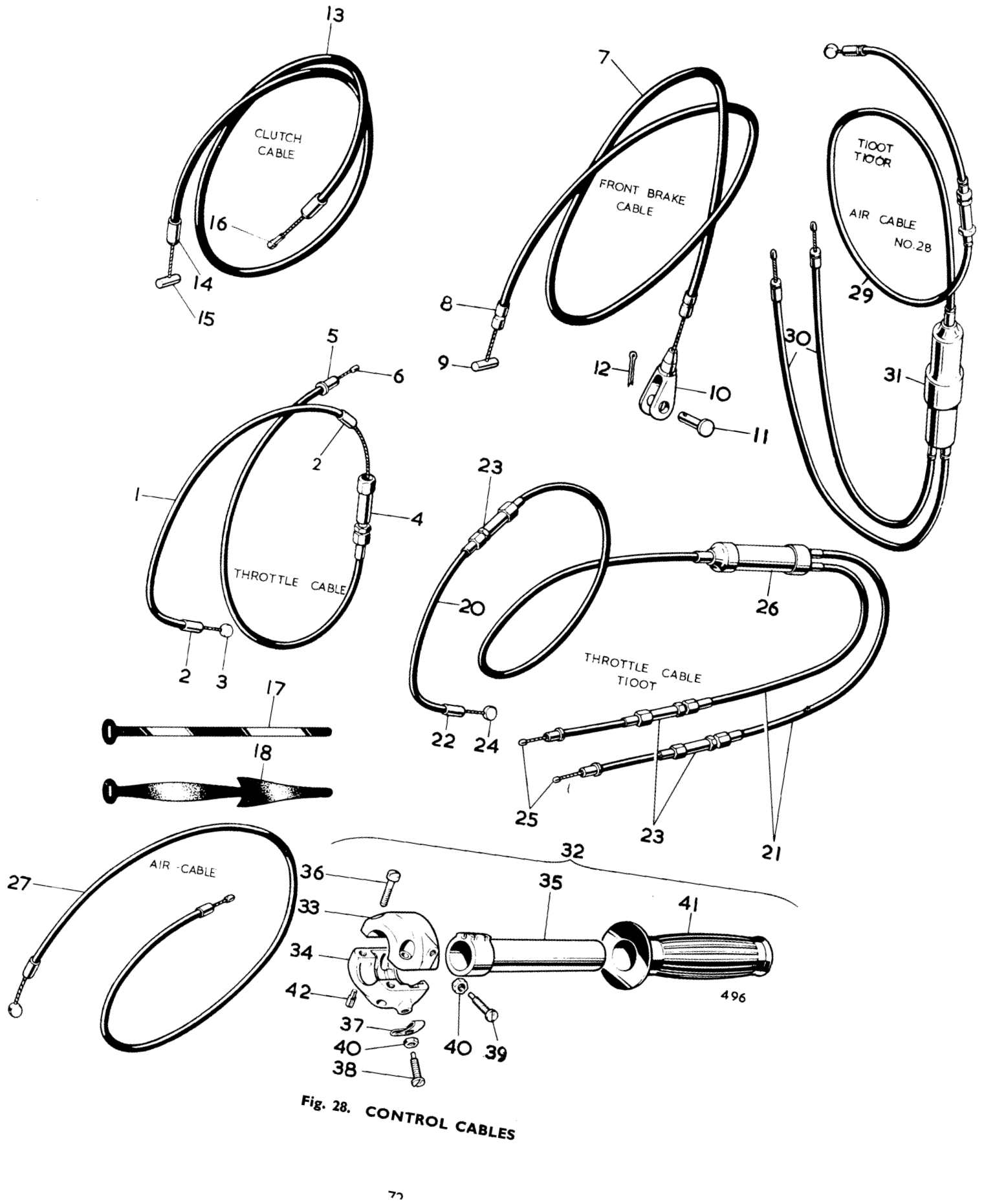 CABLE THROTTLE 68 T-100R