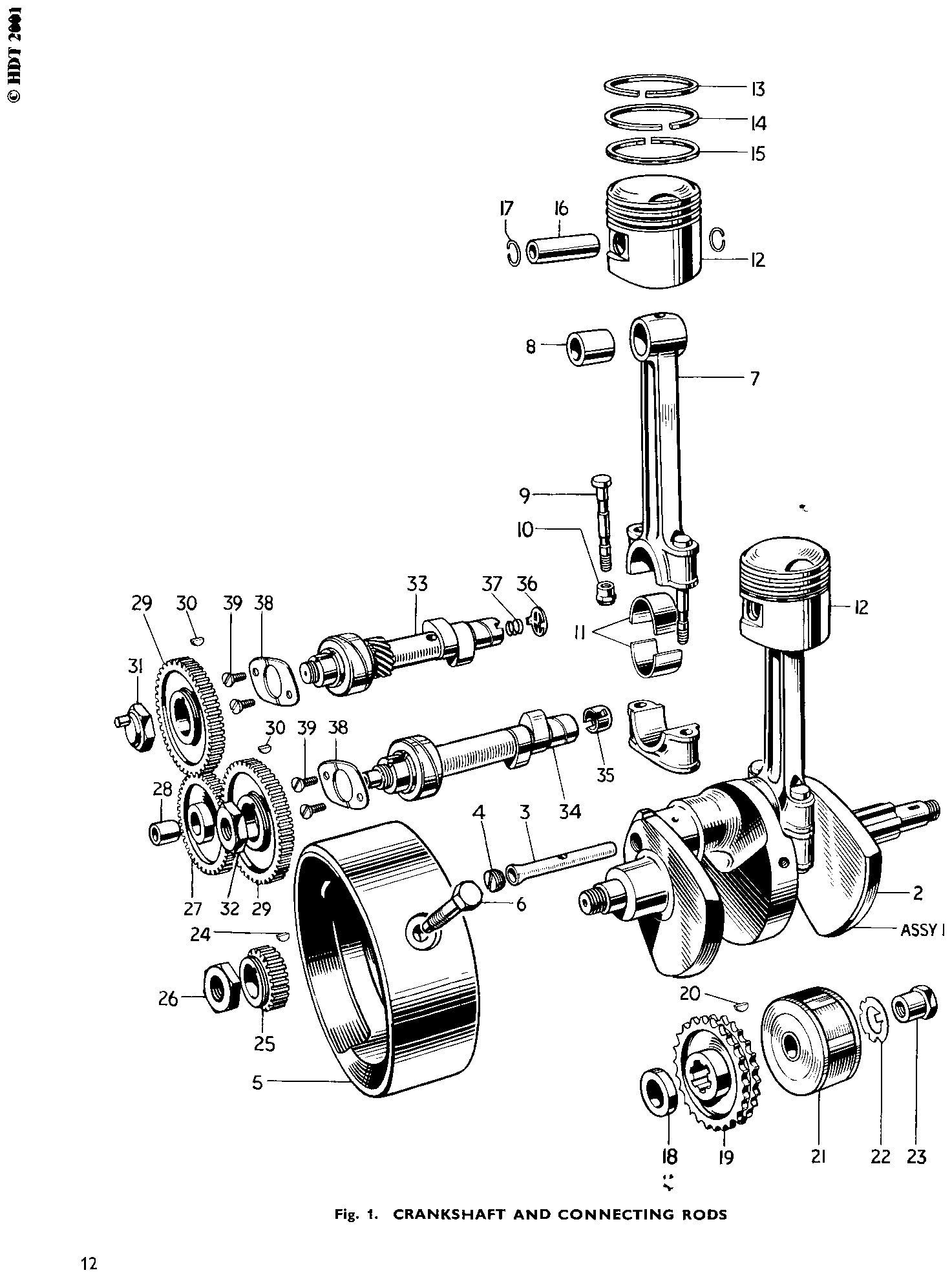 CRANKSHAFT AND FLYWHEEL ASSEMBLY