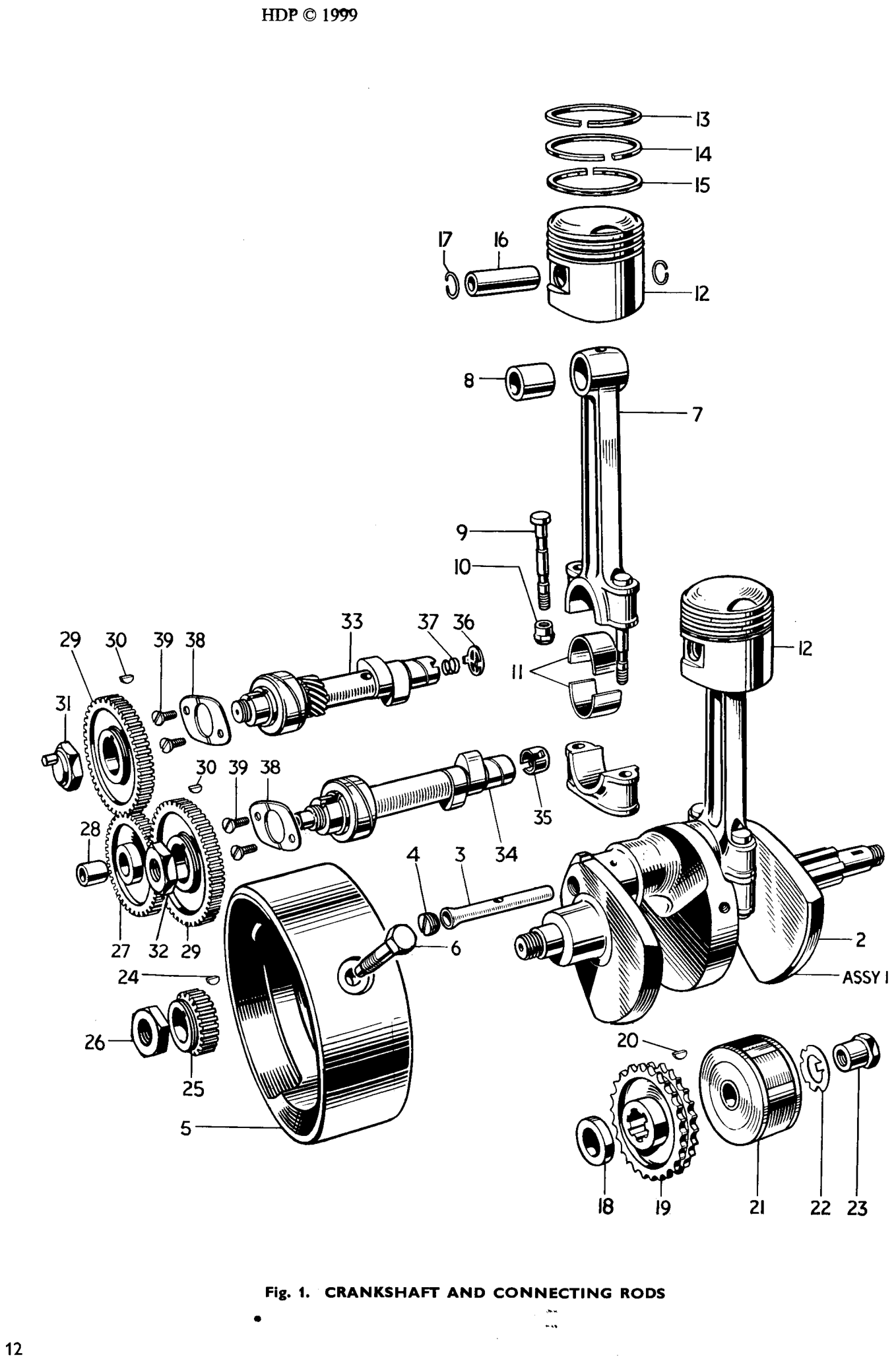CRANKSHAFT AND CONNECTING RODS