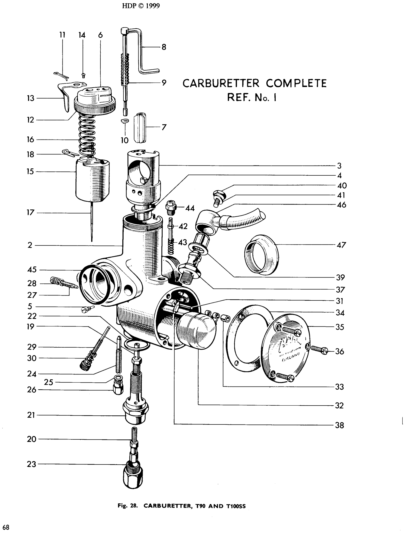 CARBURETTER, T90 AND T100SS