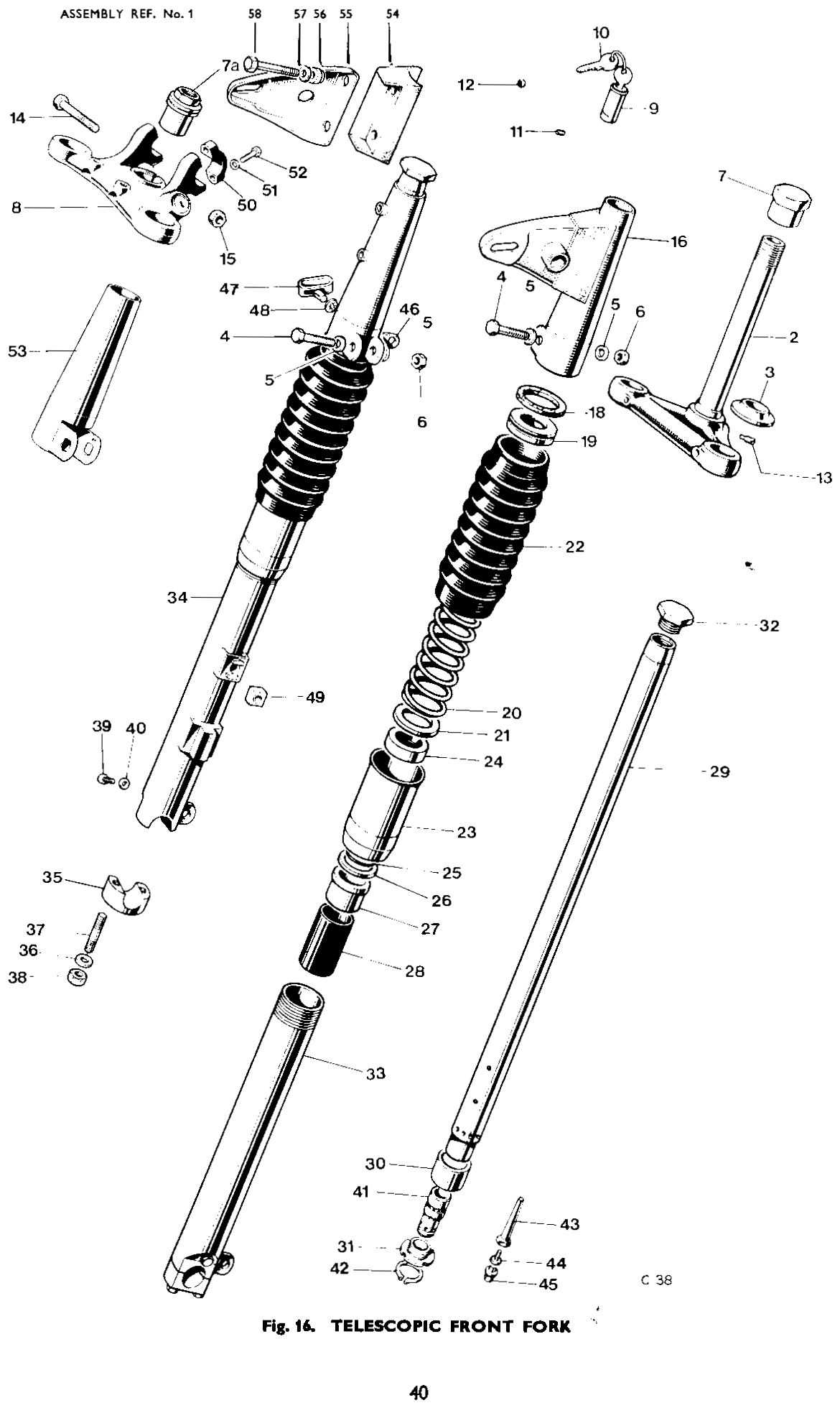 FORK TUBE TRIUMPH 22INCH