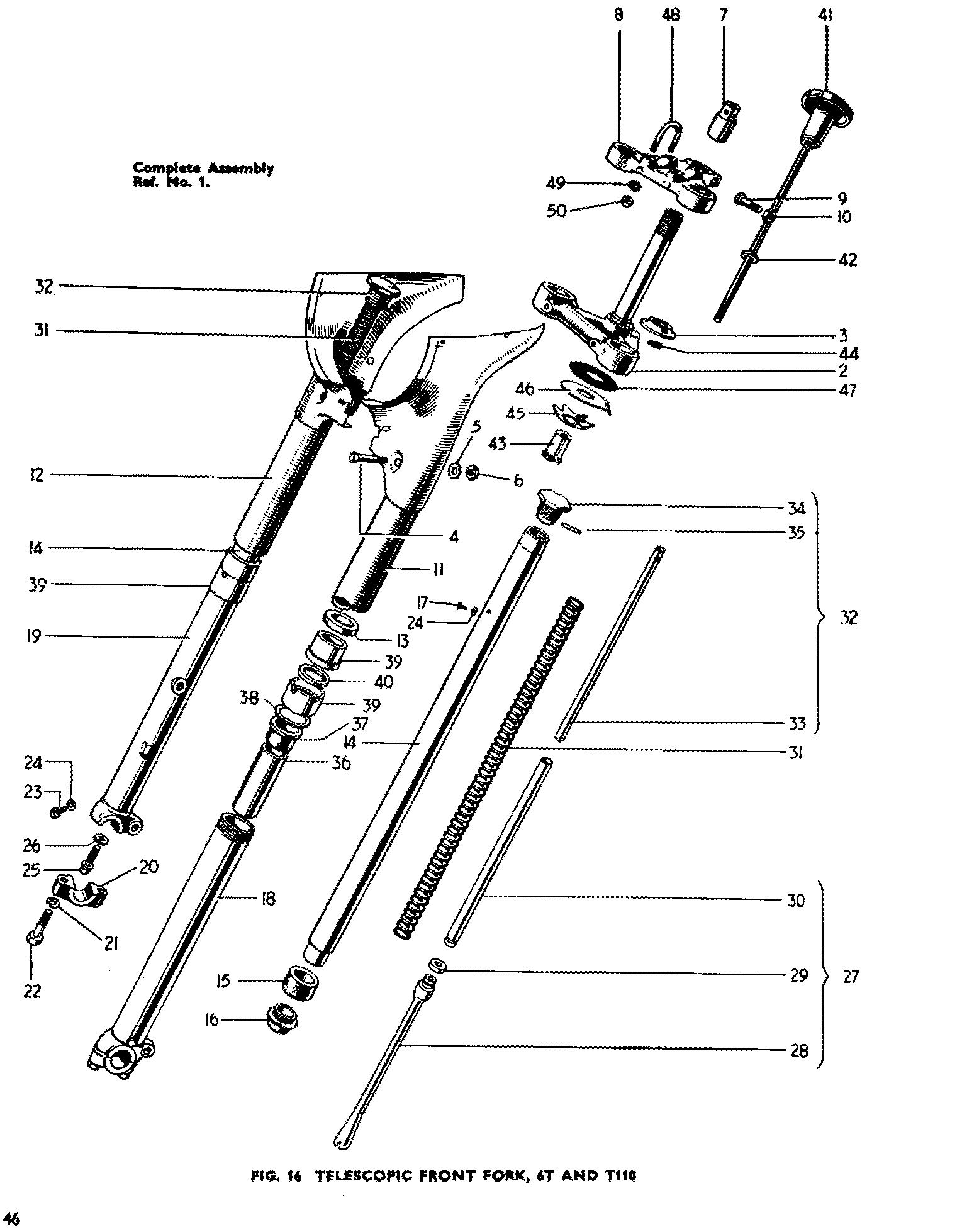 FORK SEAL HOLDER SET 1947-63 PREUNIT - LFH Chrome
