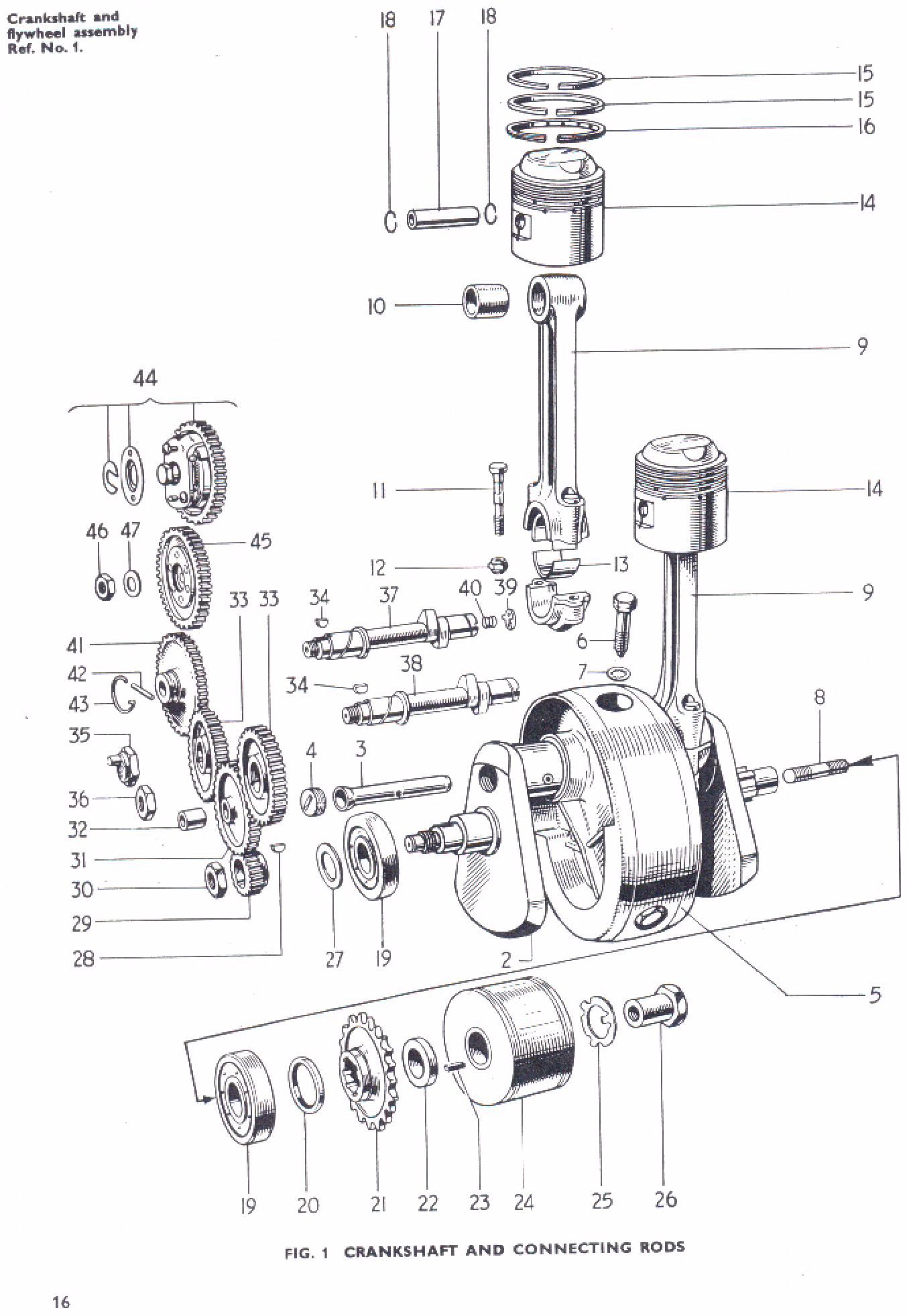 CRANKSHAFT AND CONNECTING RODS
