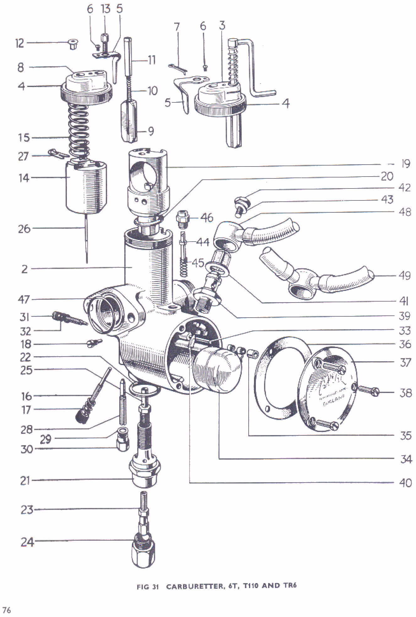 CARBURETTER 6T, T110 AND TR6